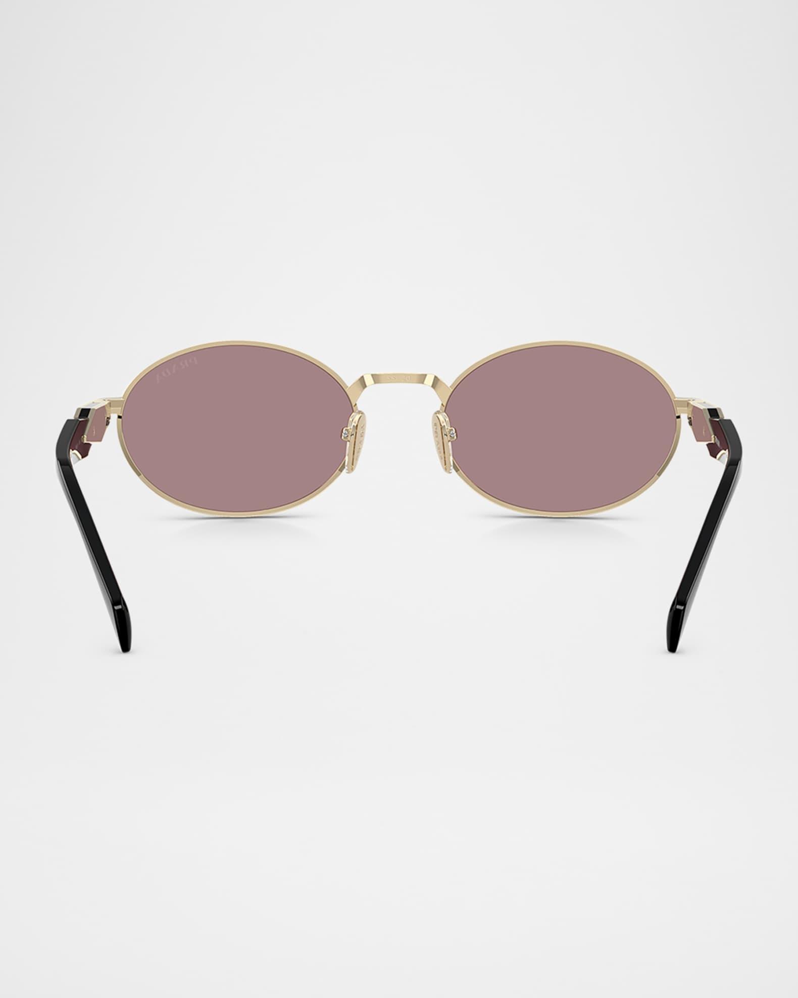 Engraved Logo Metal & Plastic Oval Sunglasses  Product Image