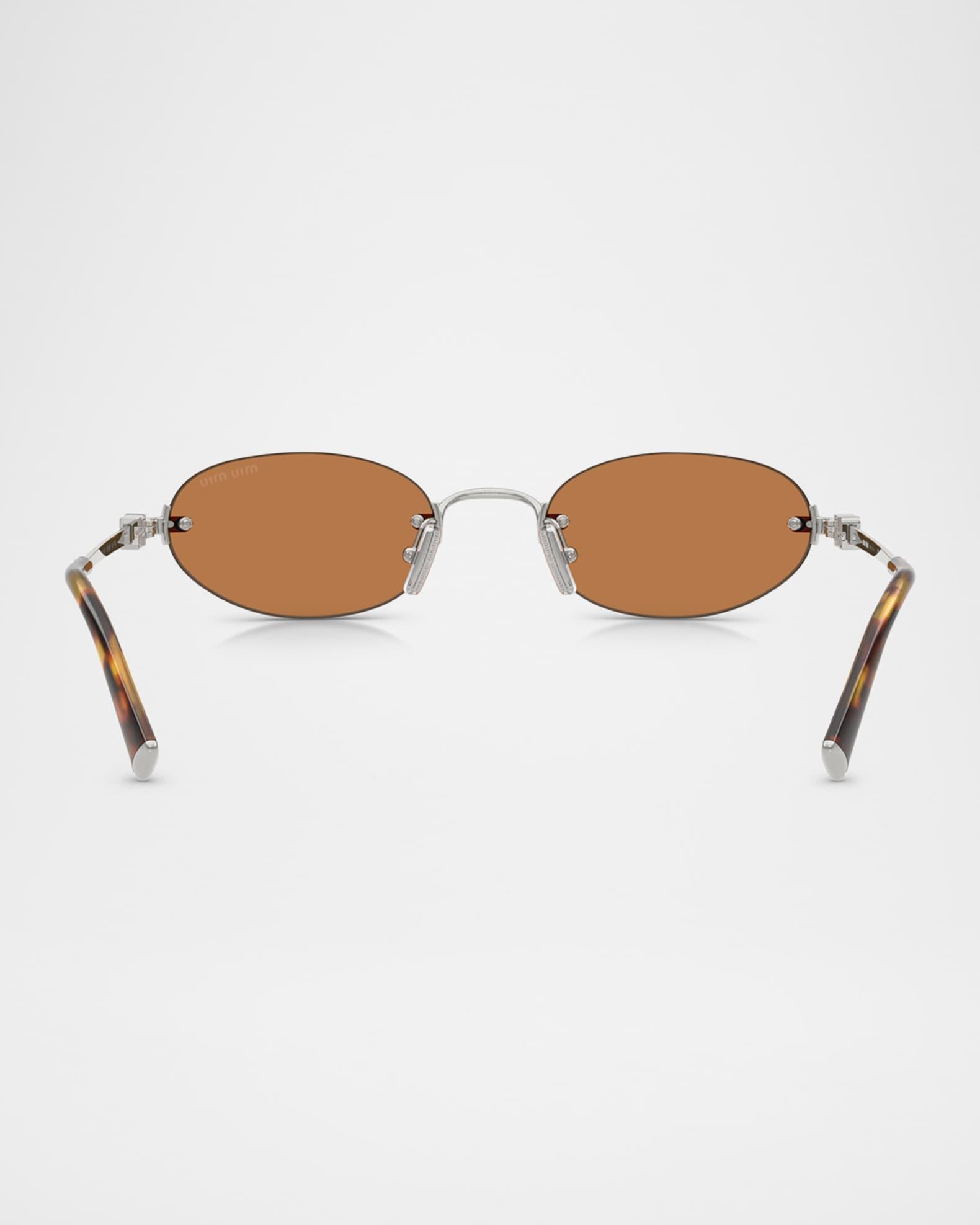 Rimless Metal Oval Sunglasses Product Image