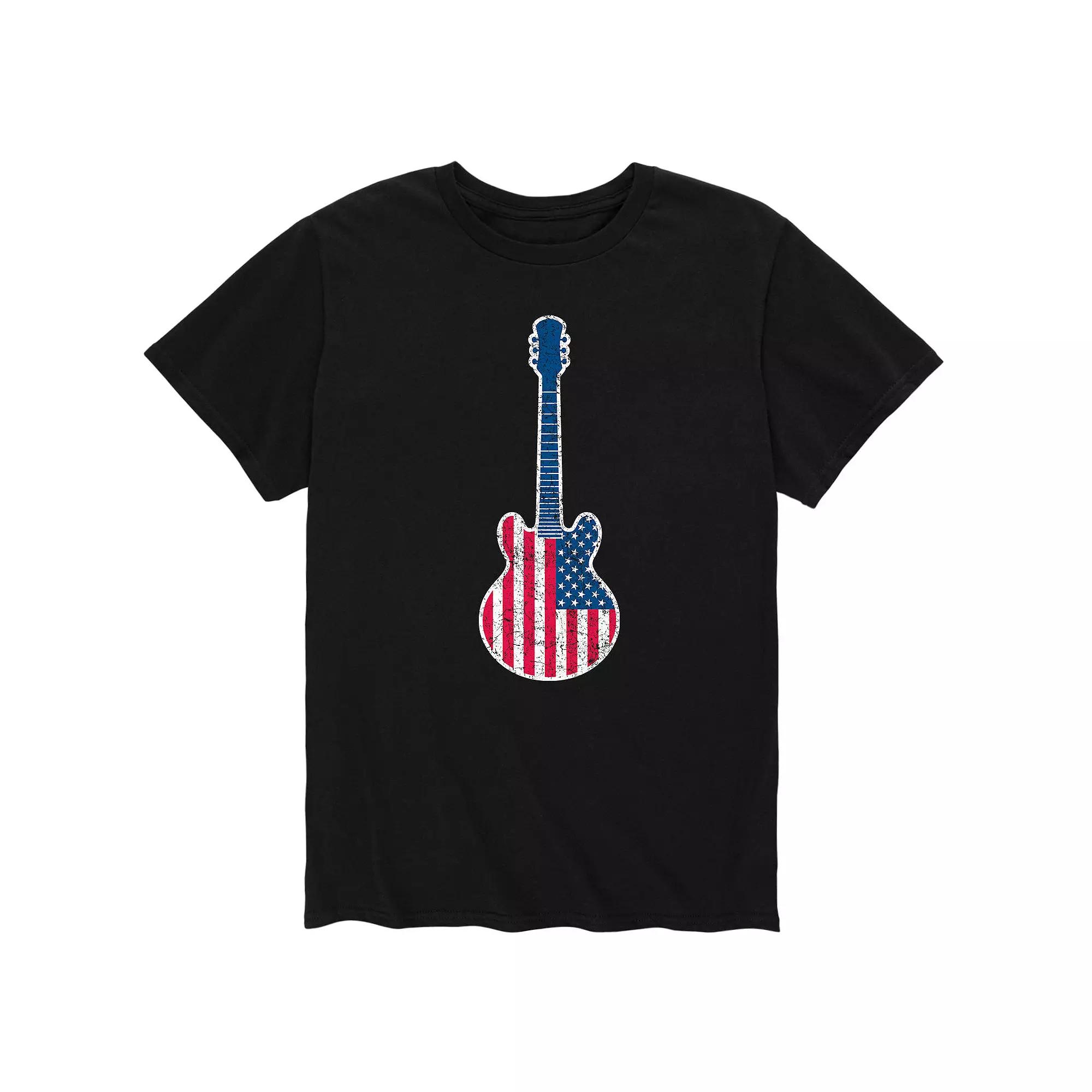 Men's Guitar Flag Fill USA Tee,  Product Image