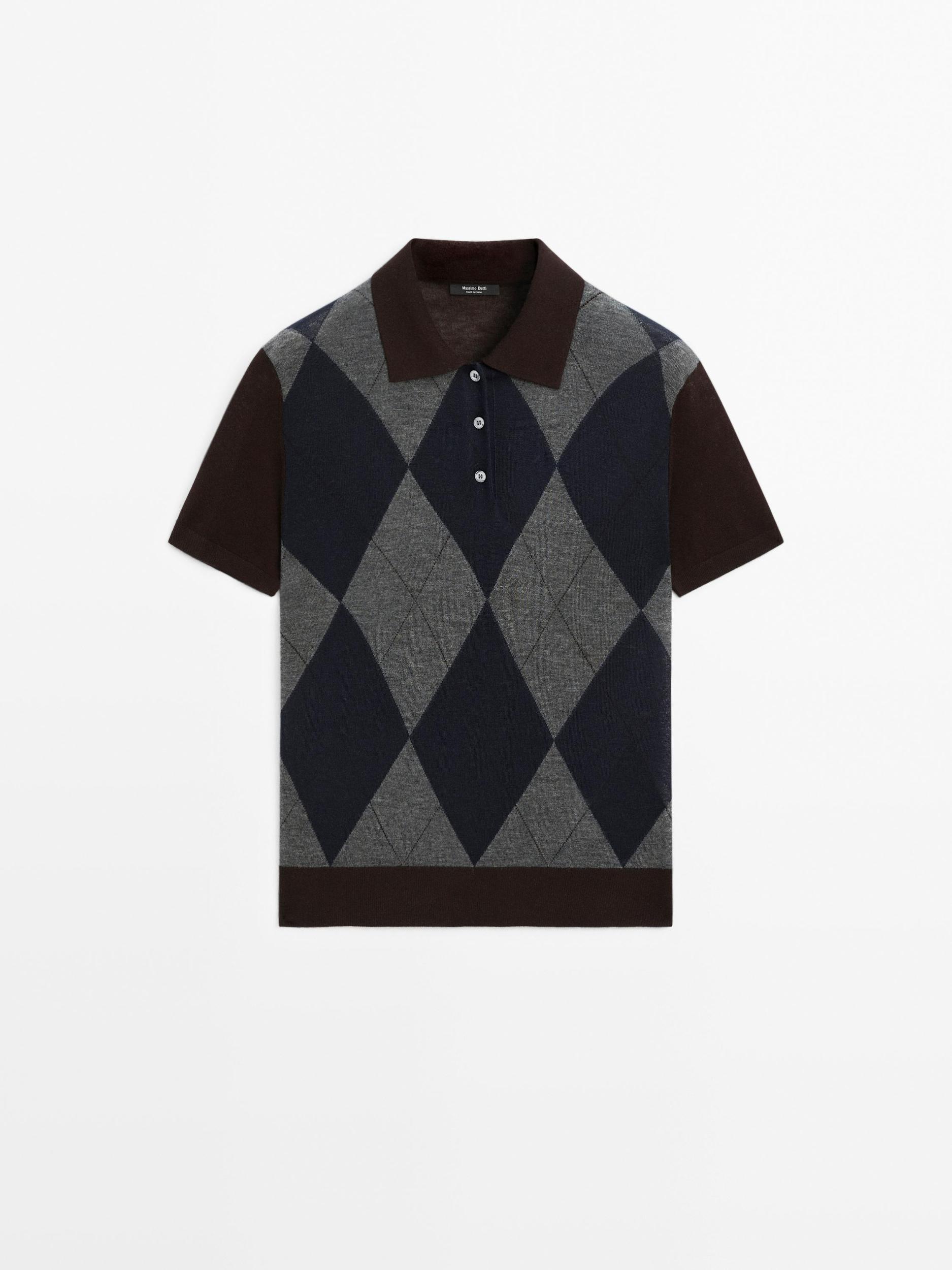 Short sleeve knit sweater in a wool and silk blend Product Image