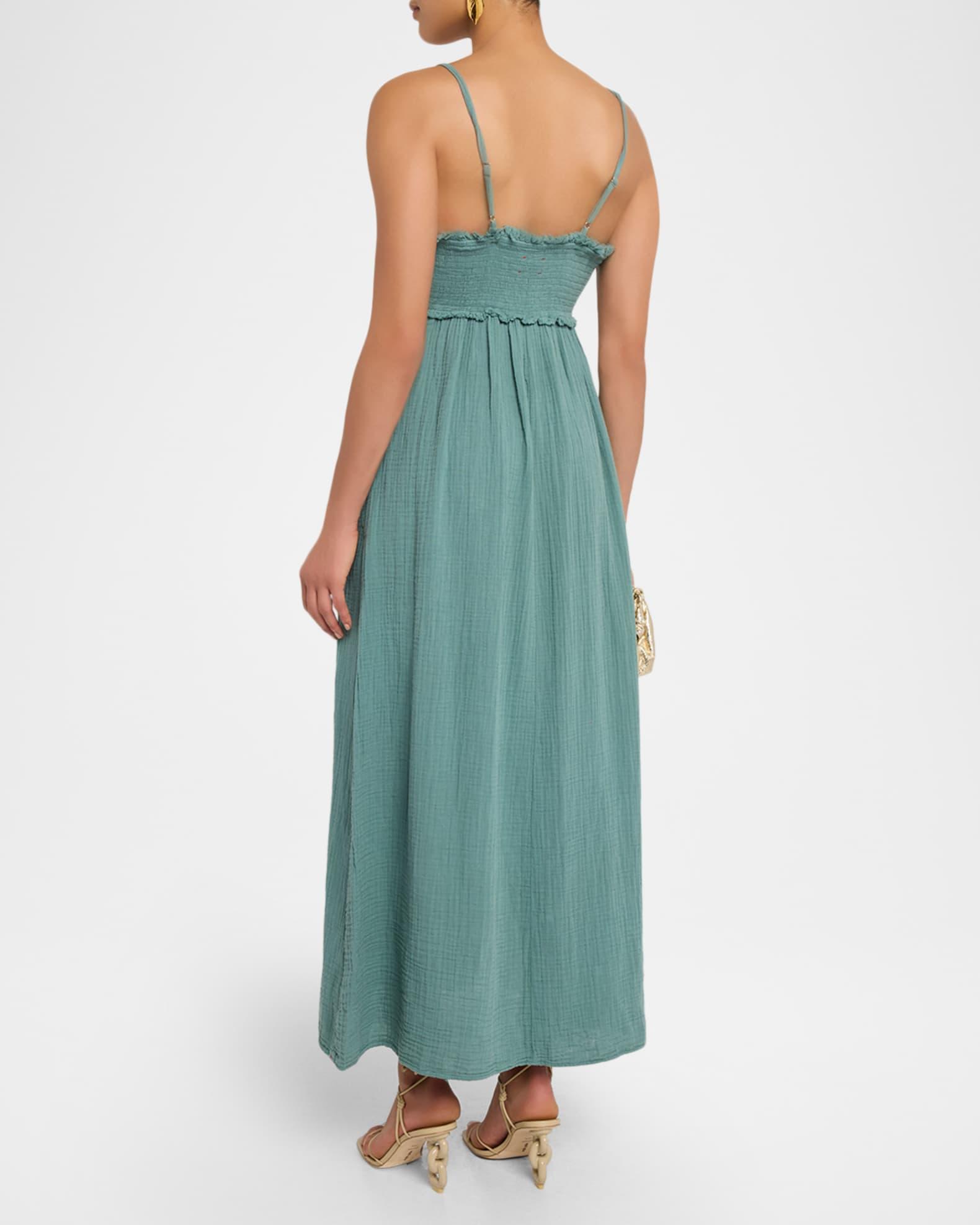 Jacinda Ruffle-Trim Cotton Gauze Maxi Dress Product Image