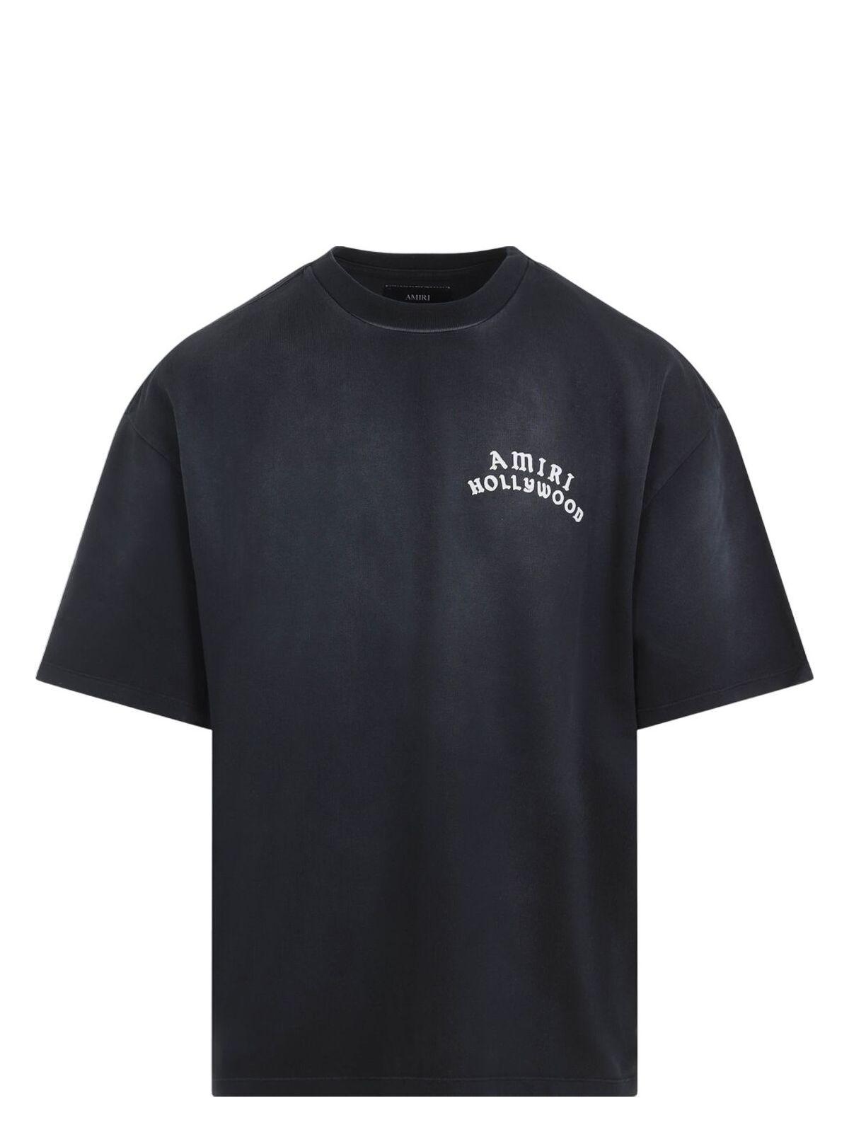 AMIRI Black Crewneck T-shirt With Logo Lettering On Front And Rear Product Image