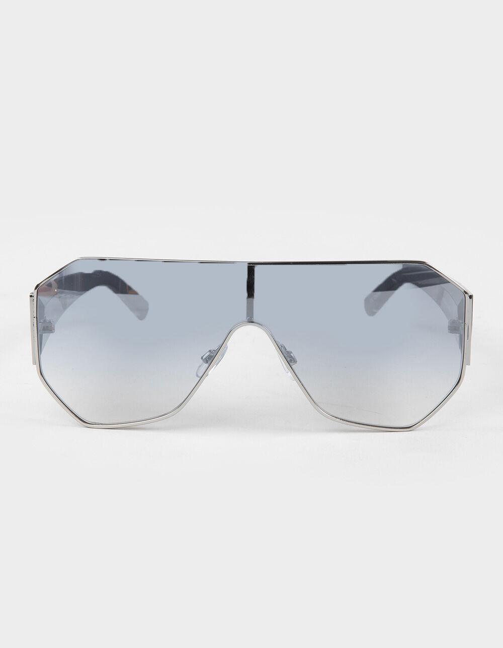 RSQ Gradient Mirrored Y2K Shield Sunglasses - SILVER Product Image
