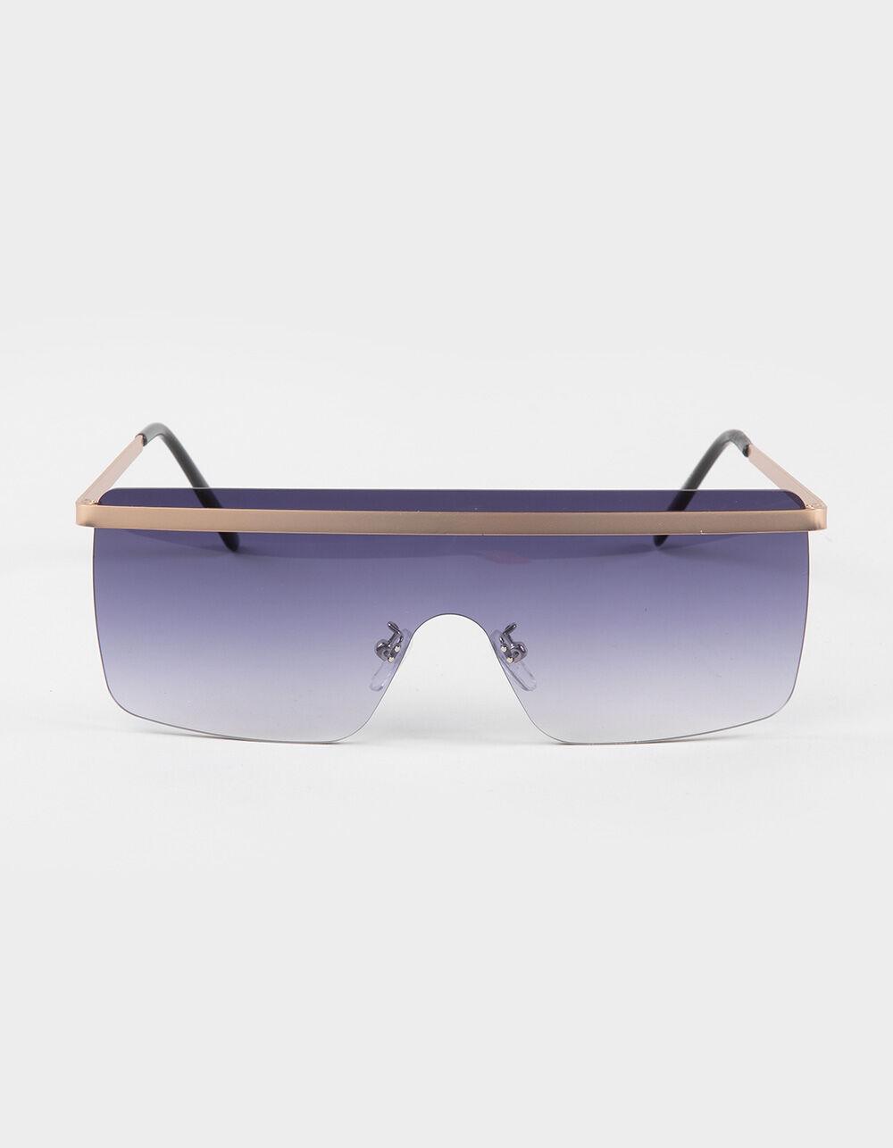 RSQ Brushed Metal Shield Sunglasses - BLACK GOLD Product Image