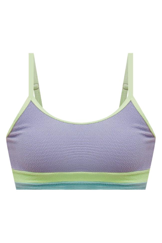 Do Not Disturb Lilac Color Block Bikini Top FINAL SALE Product Image