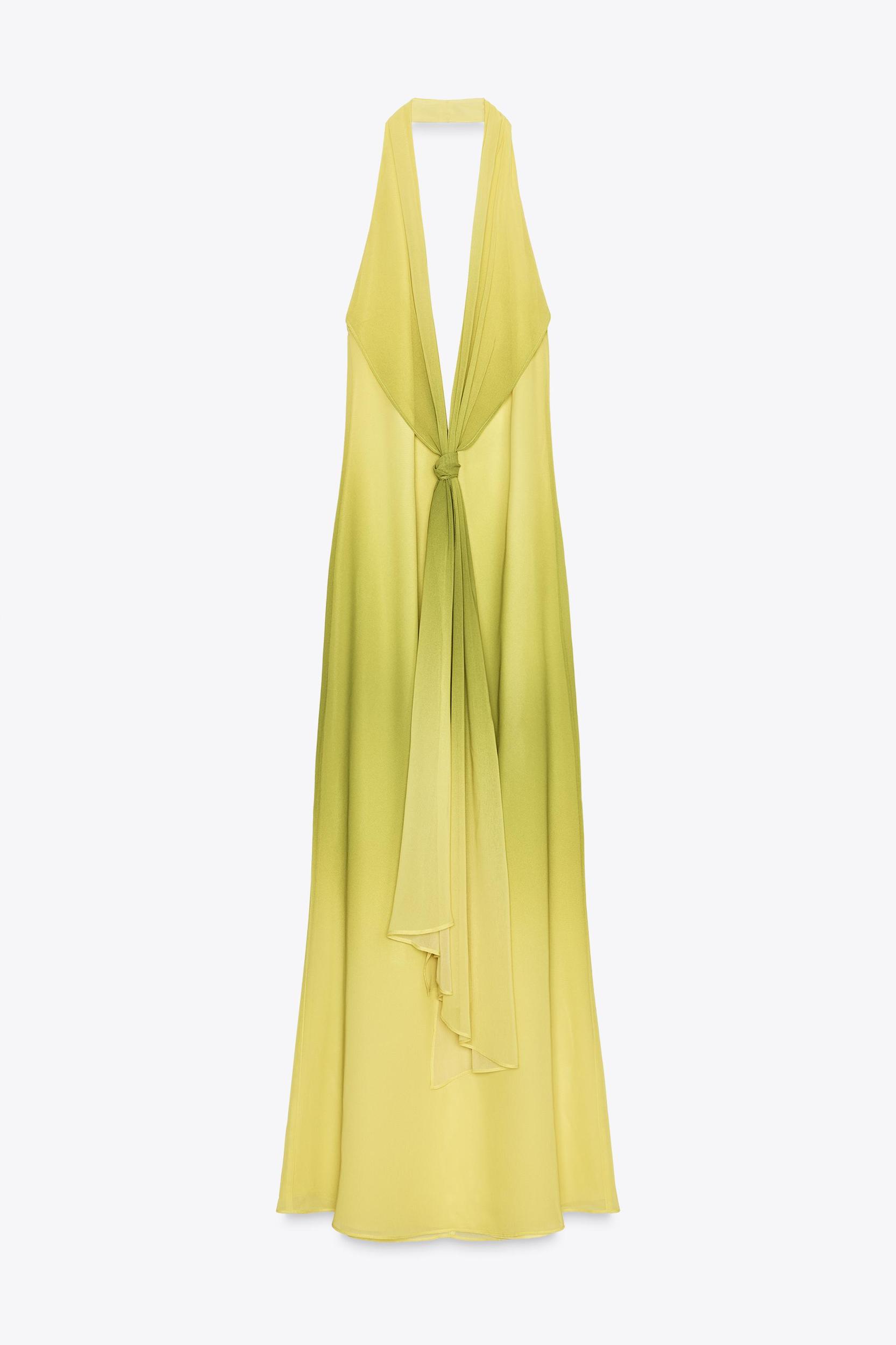 LONG FLORAL PRINT KNOTTED DRESS Product Image