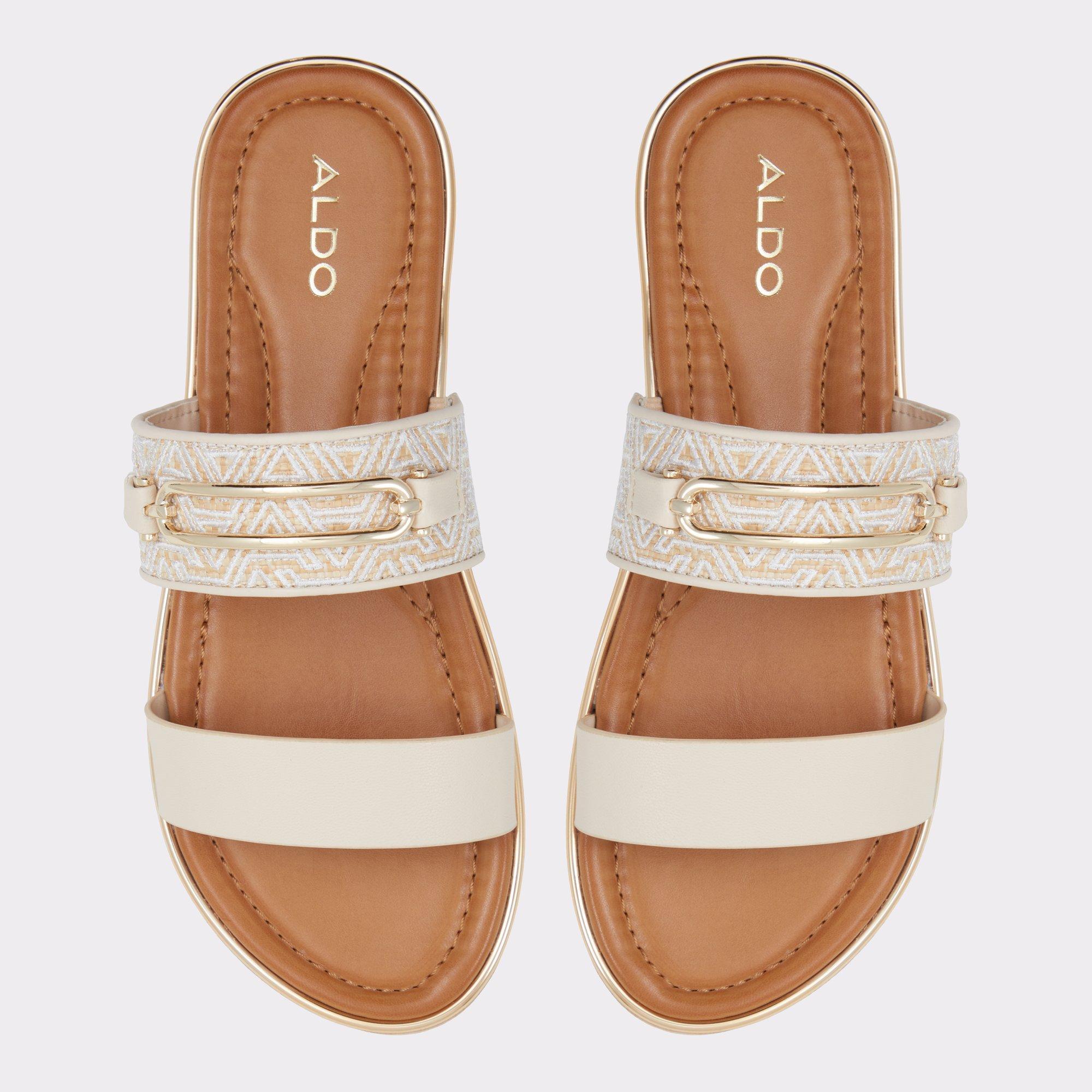 Lagoon Other Beige Synthetic Print Women's Footbed sandals | ALDO US Product Image