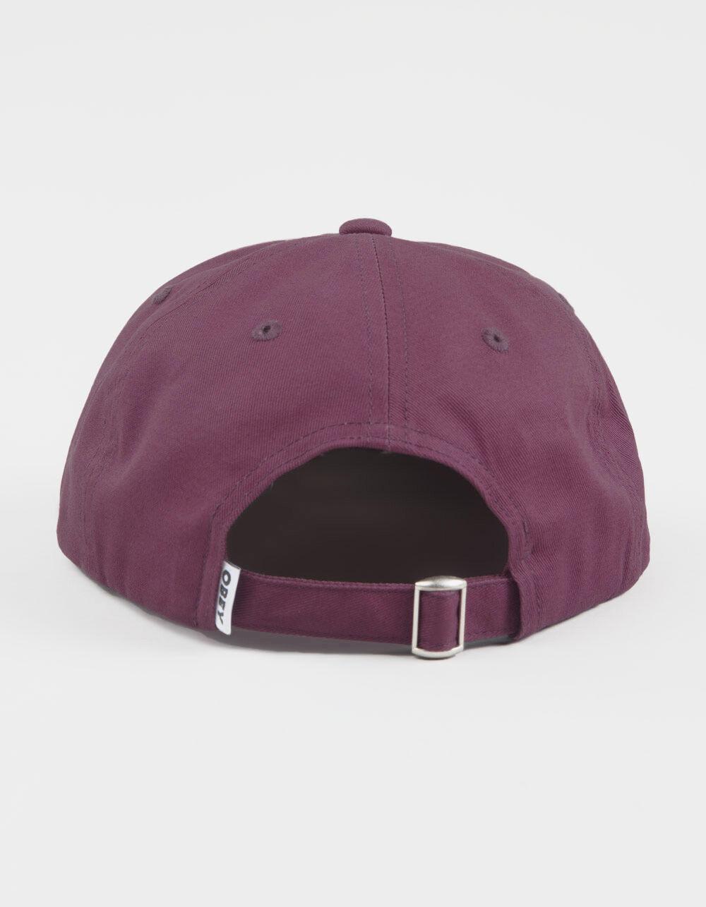 OBEY Bold Twill 6 Panel Strapback Hat - BURGUNDY Product Image