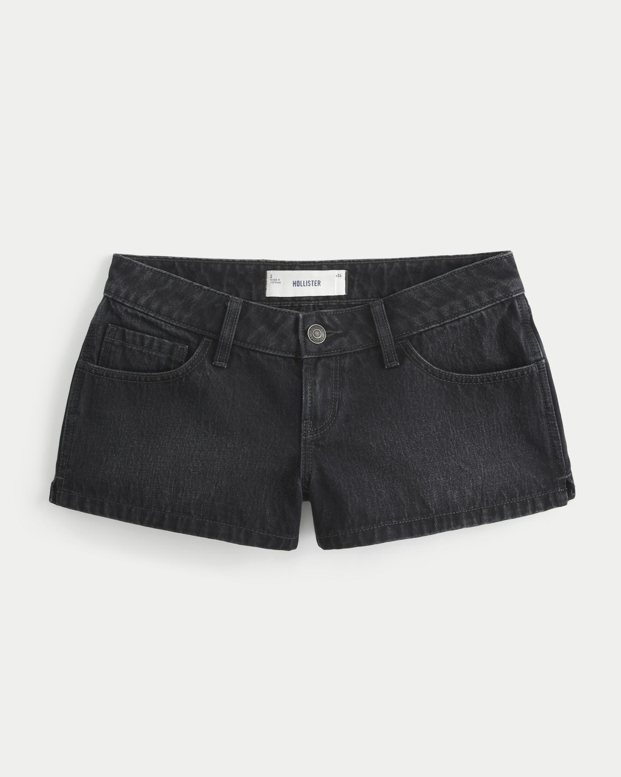 Ultra Low-Rise Light Wash Mini Denim Shorts Product Image