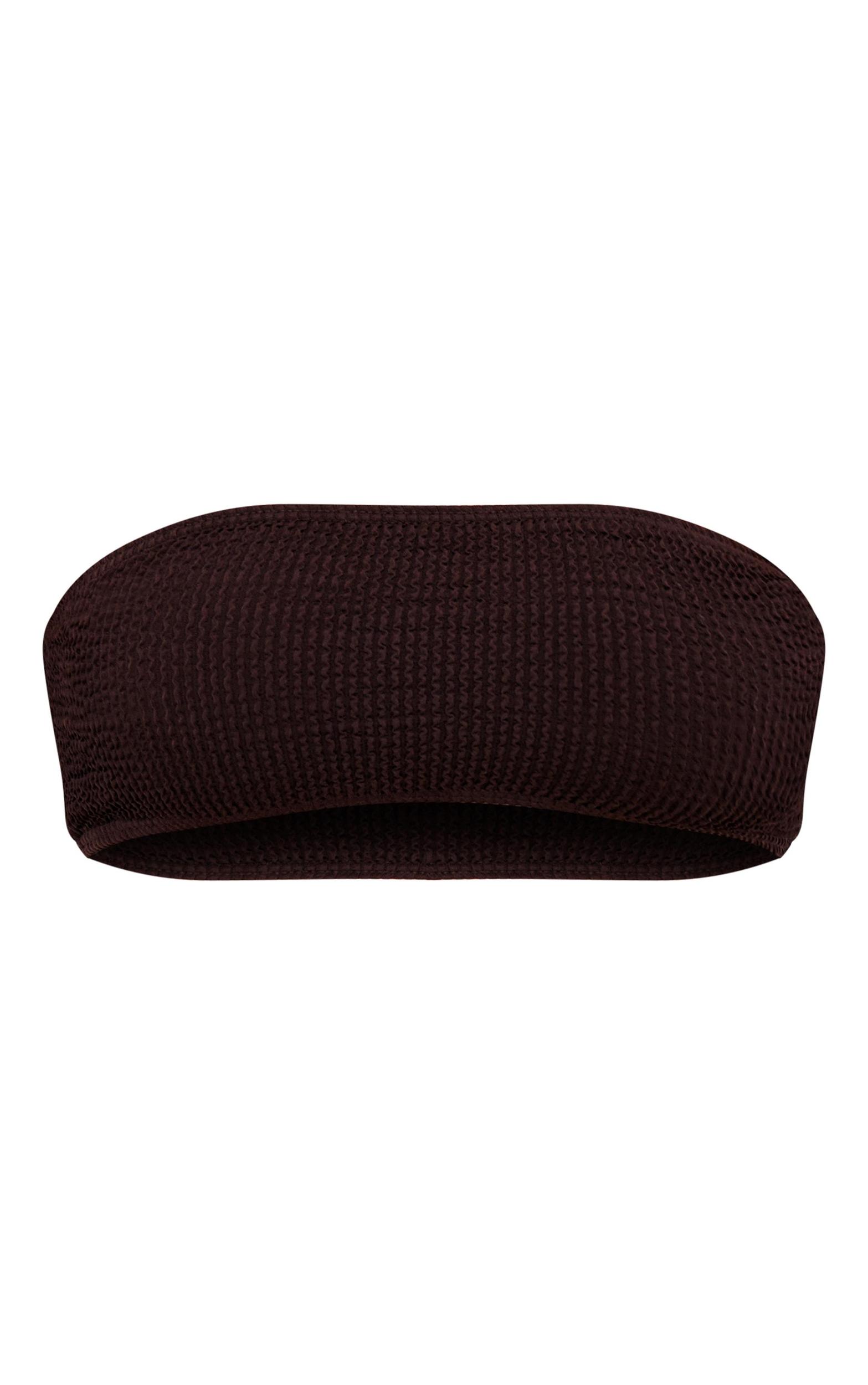 Chocolate Mix & Match Crinkle Bandeau Bikini Top Product Image