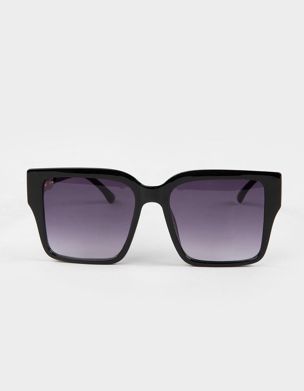 RSQ Oversized Square Glam Sunglasses - BLACK Product Image