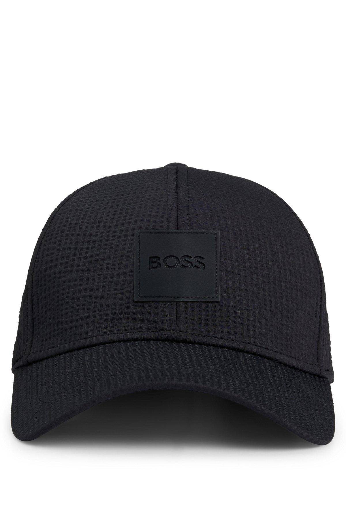 Seersucker cap with logo patch Product Image