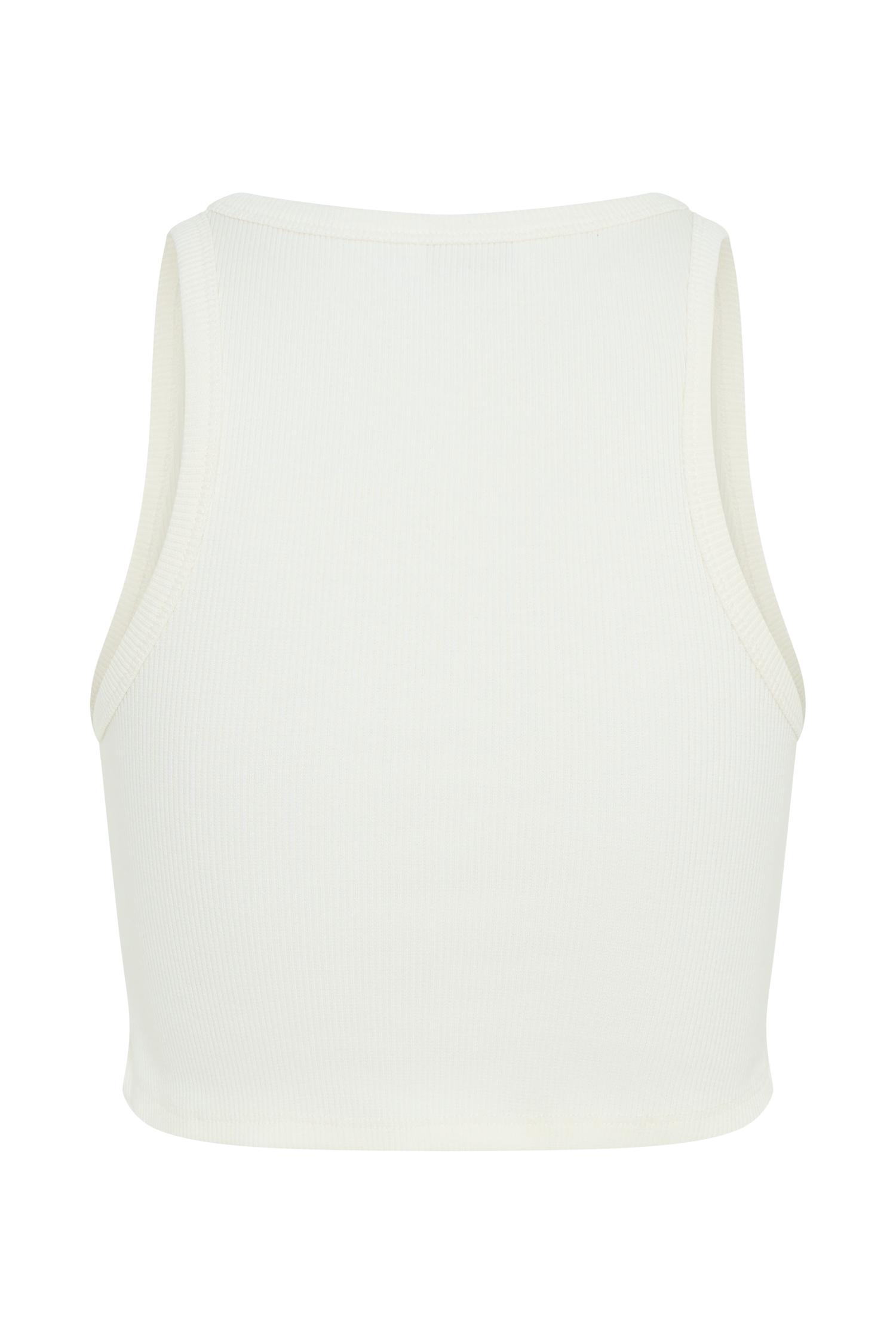 Morgana Ribbed Tank Top - White Product Image