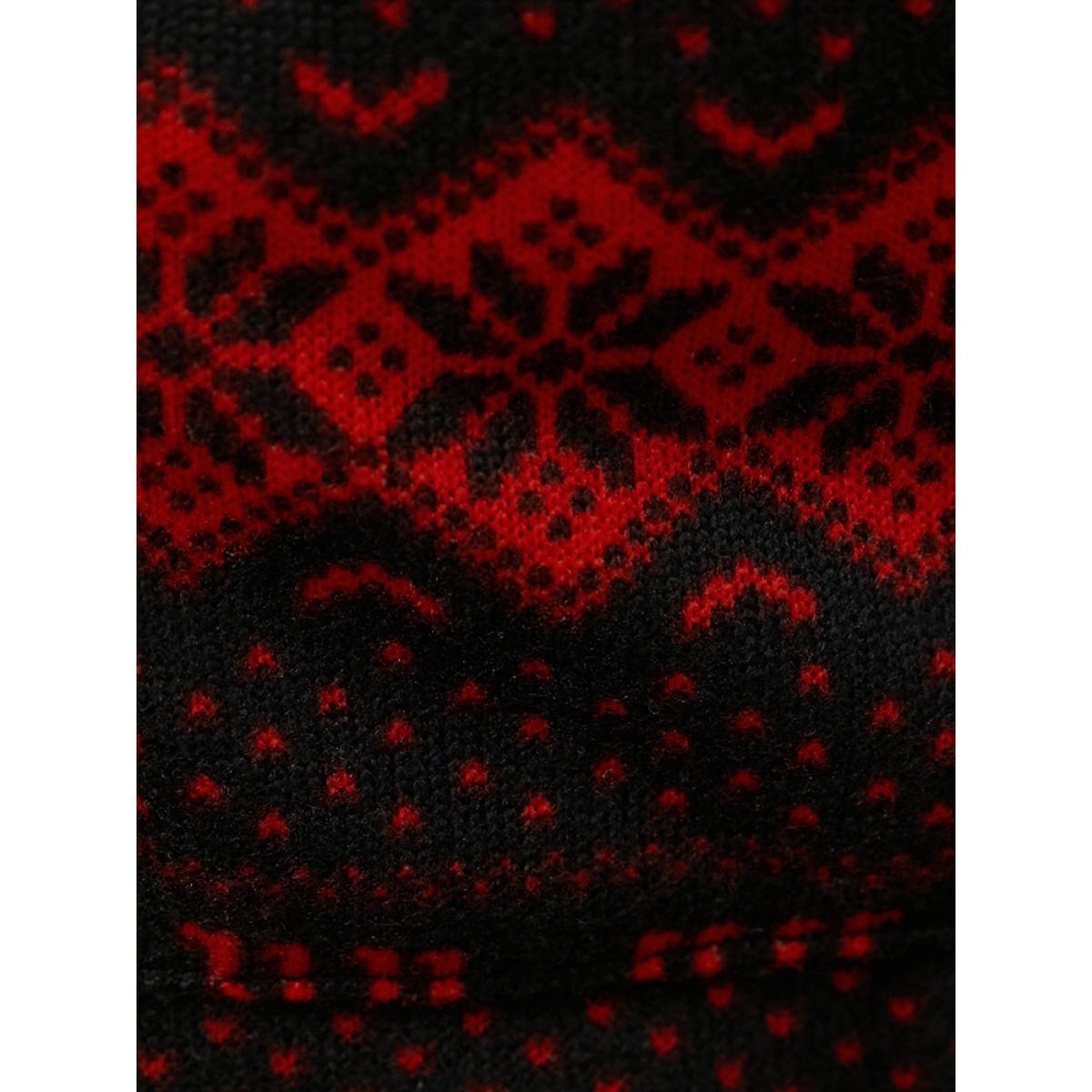 Plus Size Elk & Snowflake Print Pocket Drawstring Zipper Hooded Jumpsuit Women Scarlet Elegant Graphic-Halloween Zipper Hooded Pocket Loungewear BloomChic 14-16/1X Product Image