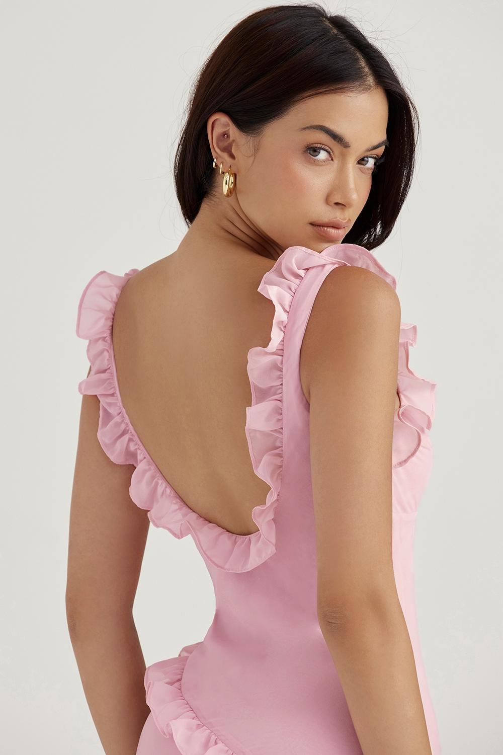 Tania  pink quartz ruffle mini dress Product Image