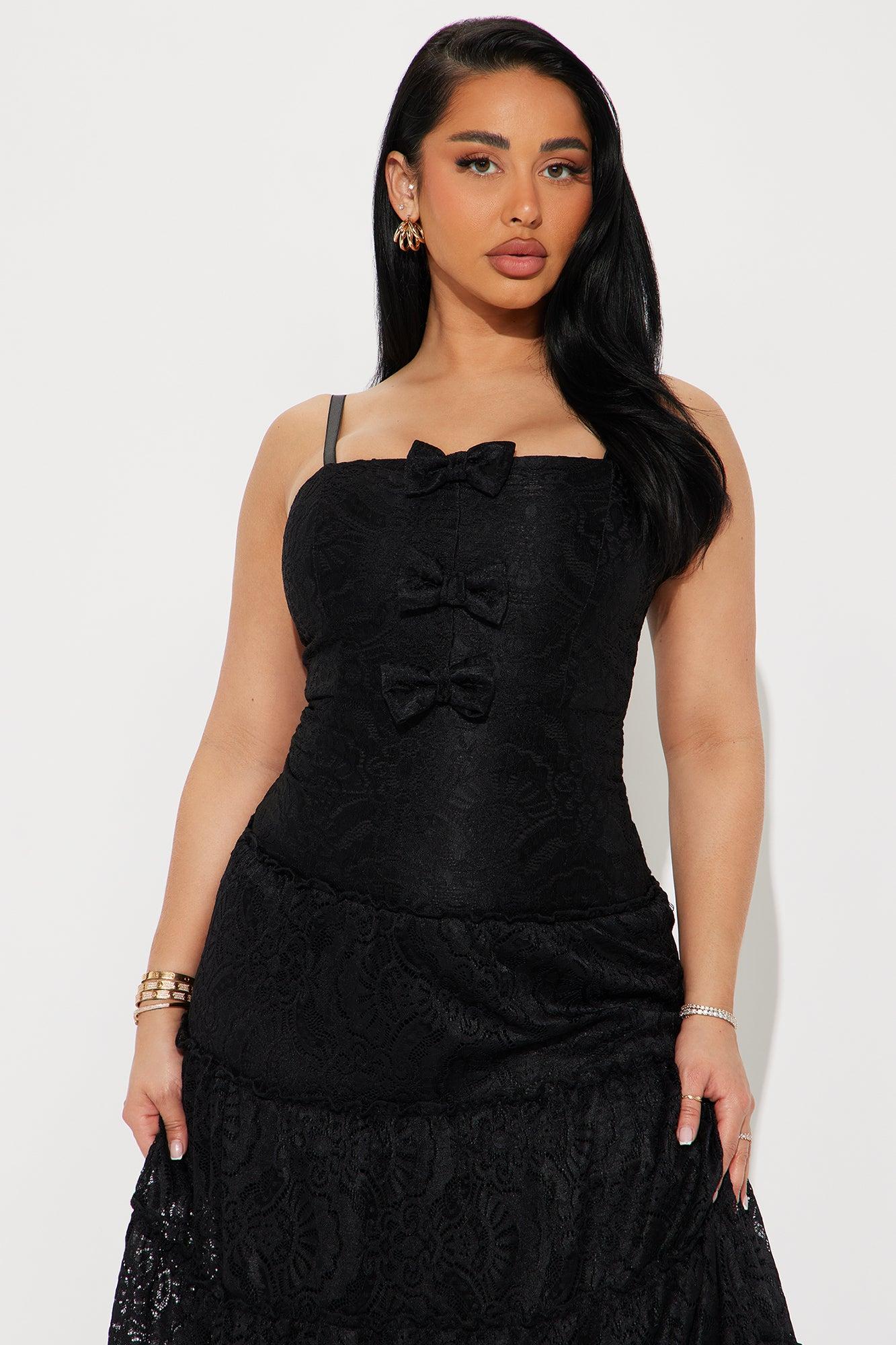 Leanna Lace Maxi Dress - Black Product Image