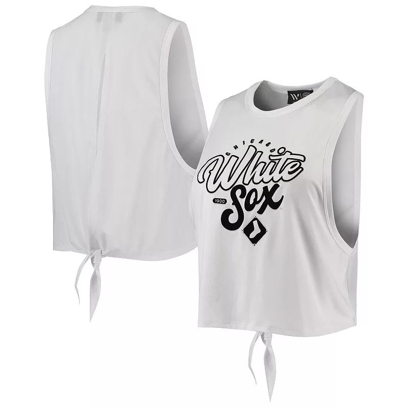 Women's The Wild Collective White Chicago White Sox Open Back Twist-Tie Tank Top,  Product Image