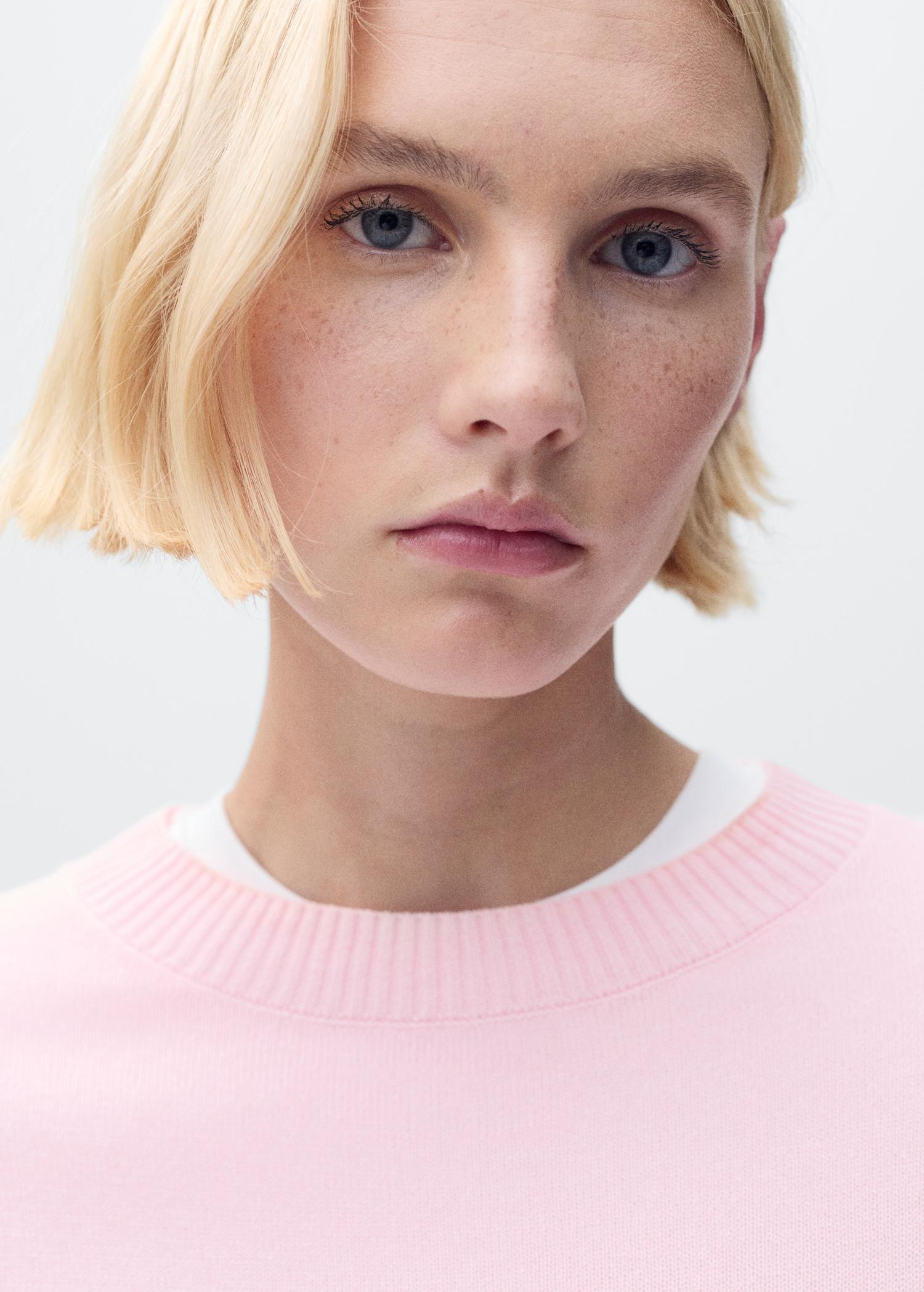 Linen-blend knitted sweater - Women | MANGO USA Product Image