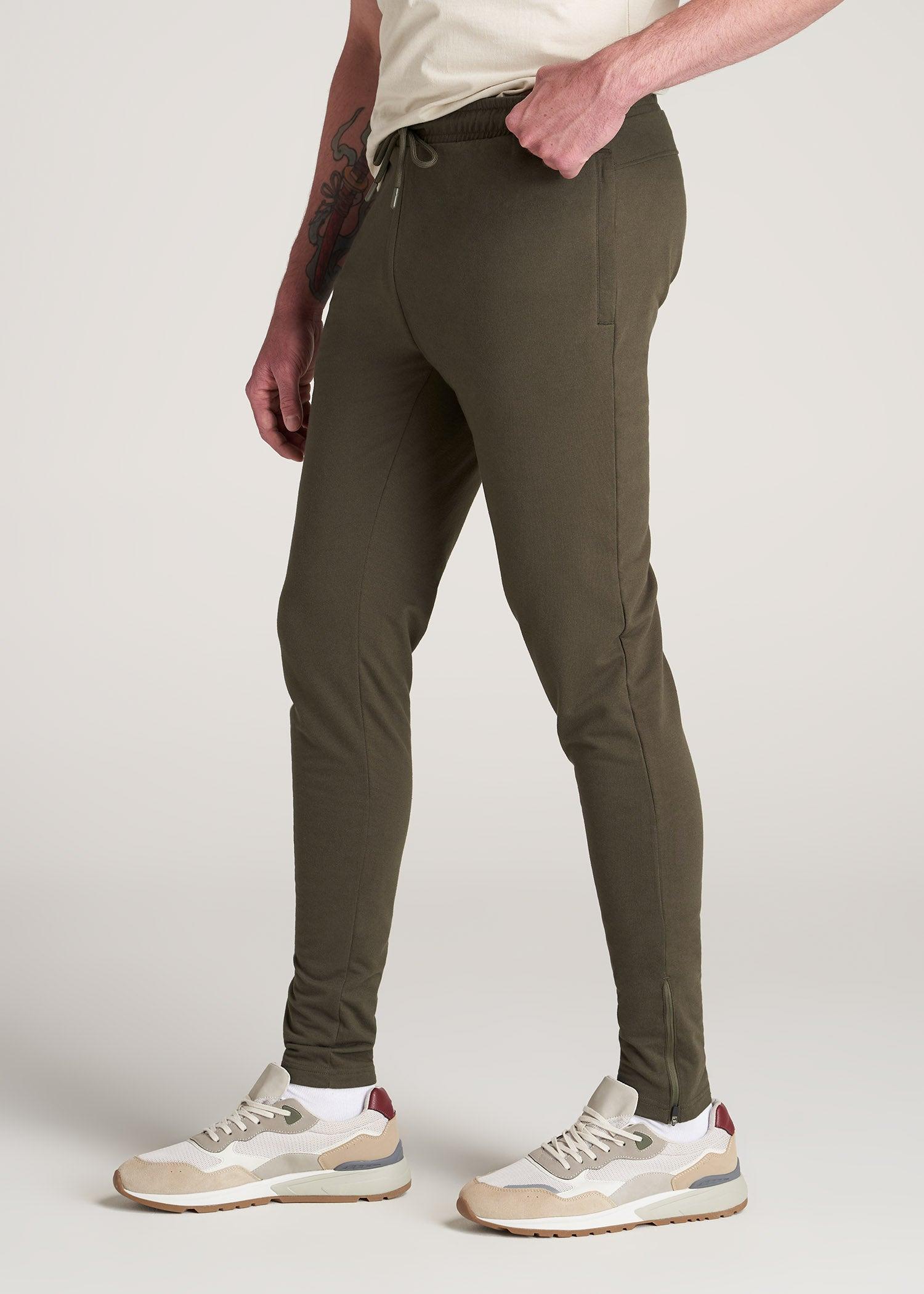 SLIM-FIT Lightweight French Terry Joggers for Tall Men in Camo Green Male Product Image