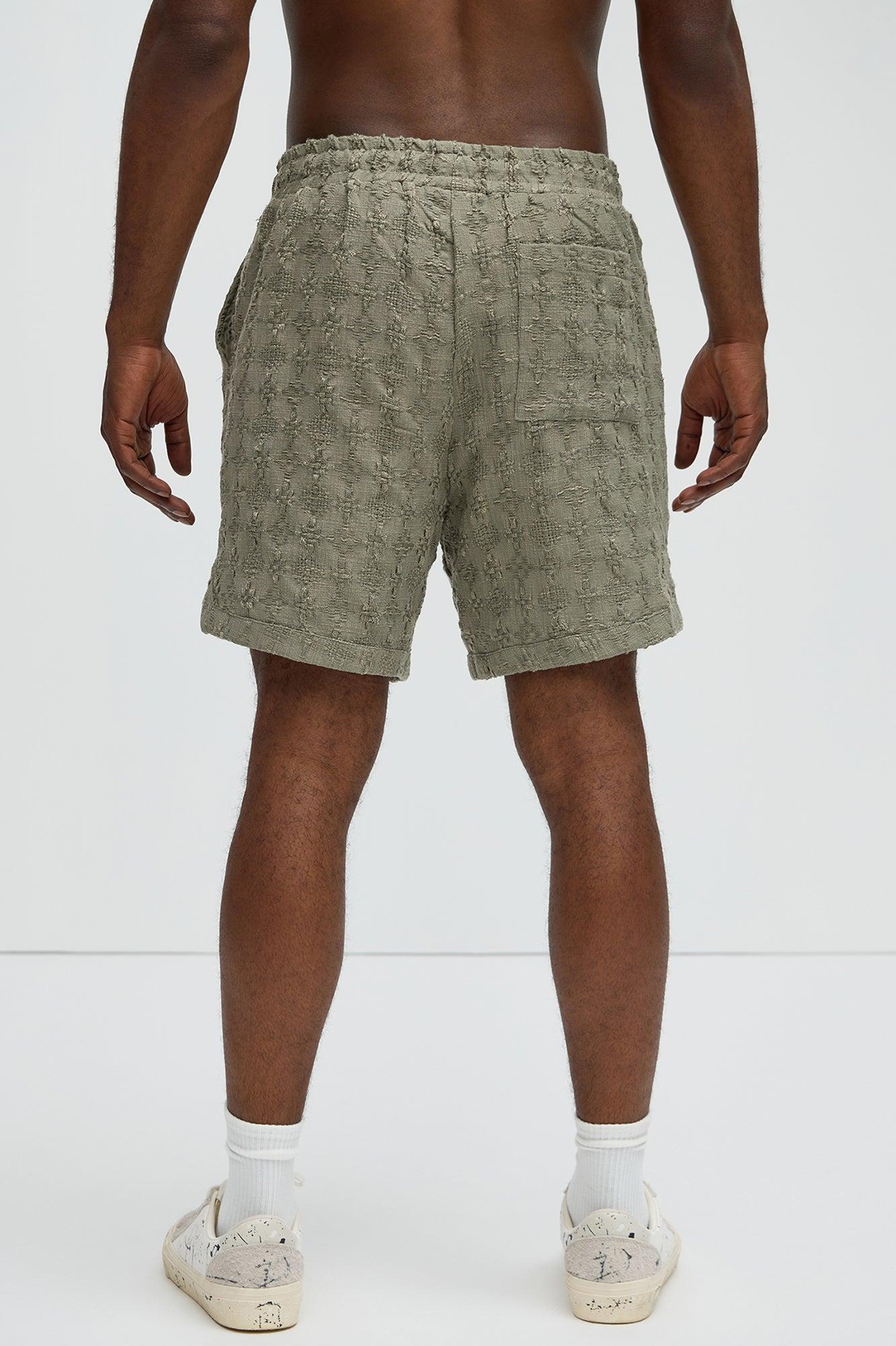 Mav Textured Shorts - Olive Product Image