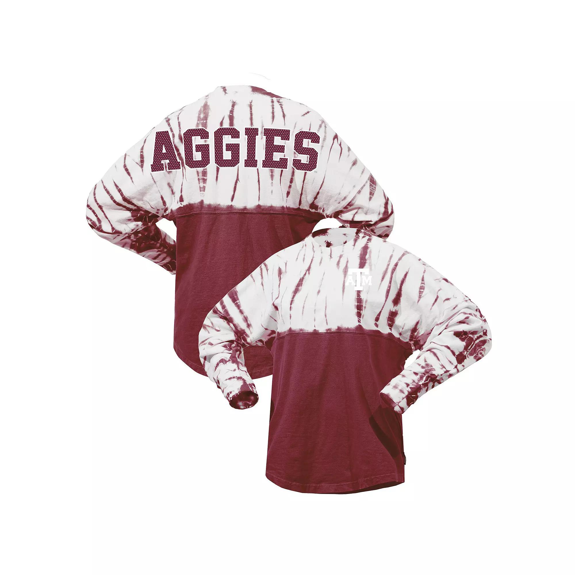 Women's Maroon Texas A&M Aggies Tie-Dye Long Sleeve Jersey T-Shirt,  Product Image