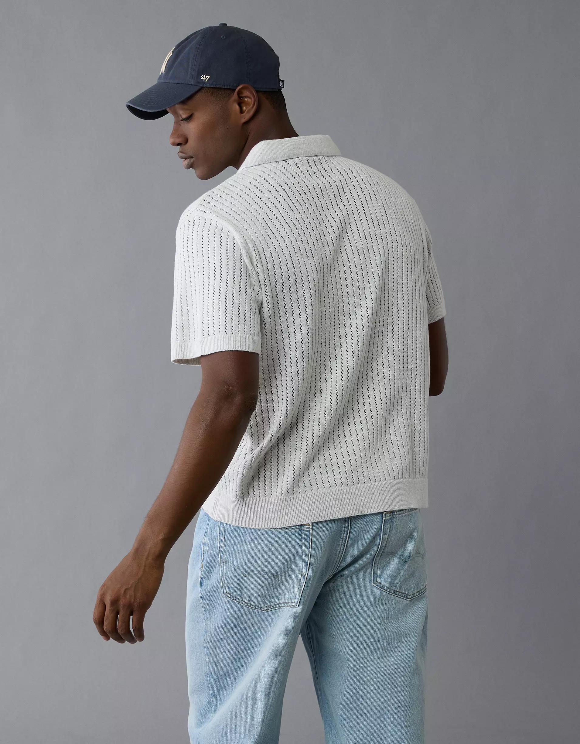 AE Weekend Tipped Sweater Polo Shirt Product Image