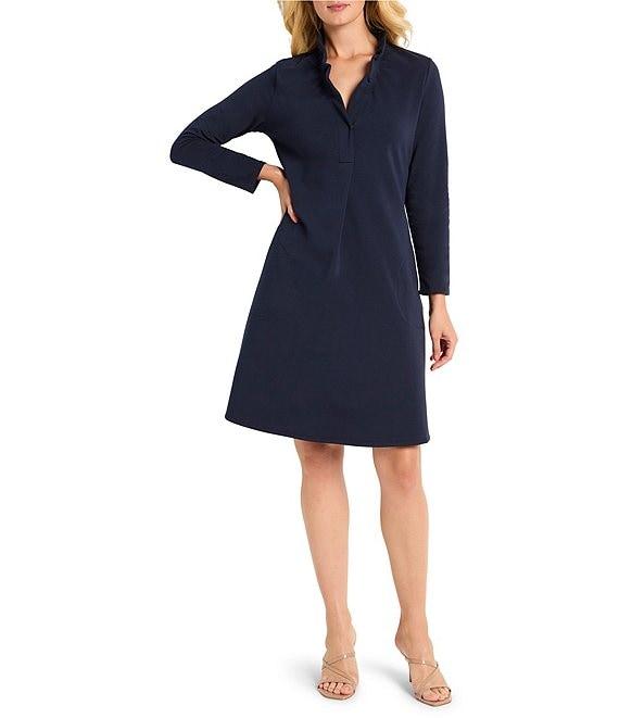 NIC + ZOE Ruffled Up V-Neck Long Sleeve Dress Product Image