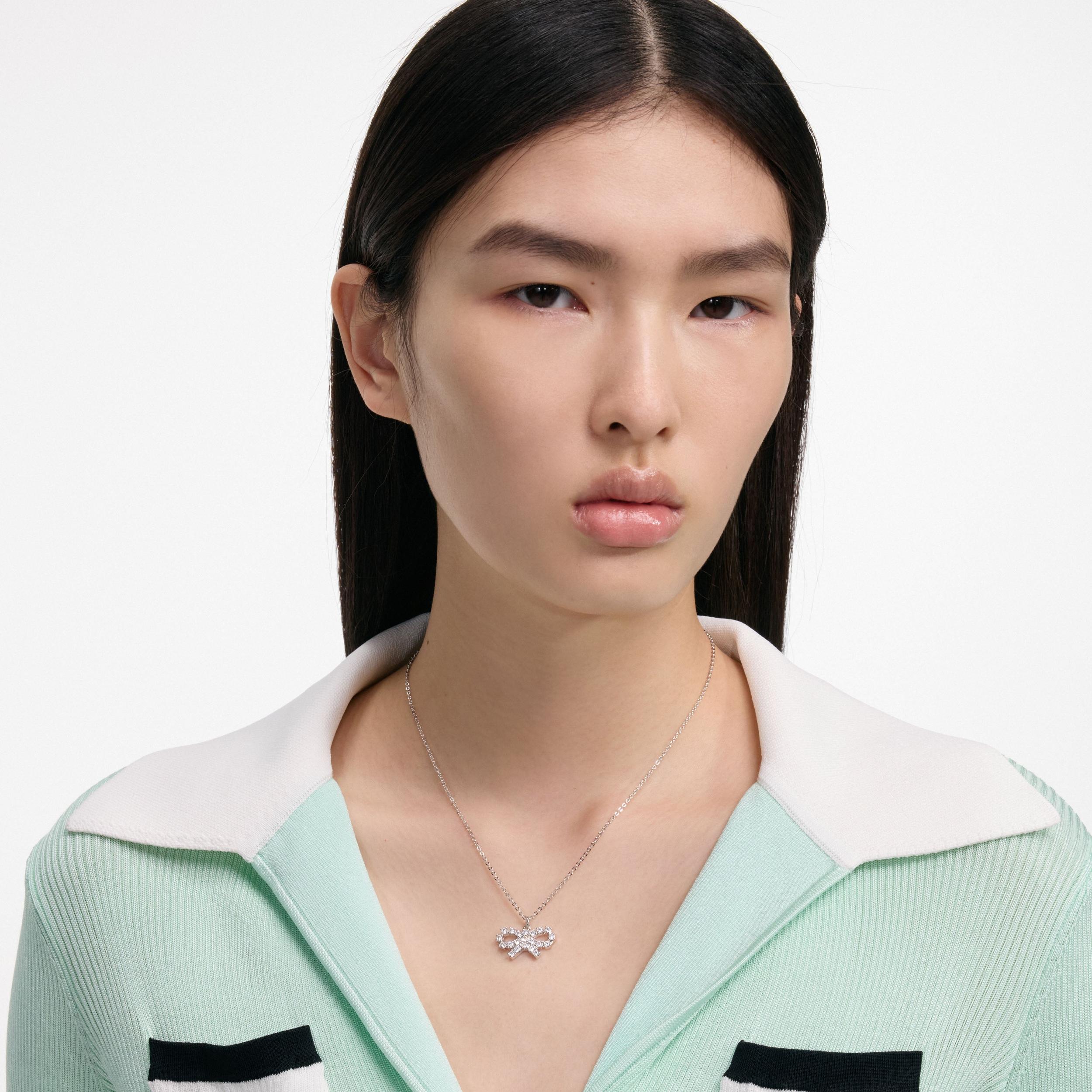 Micro Crystal Bow Necklace Product Image