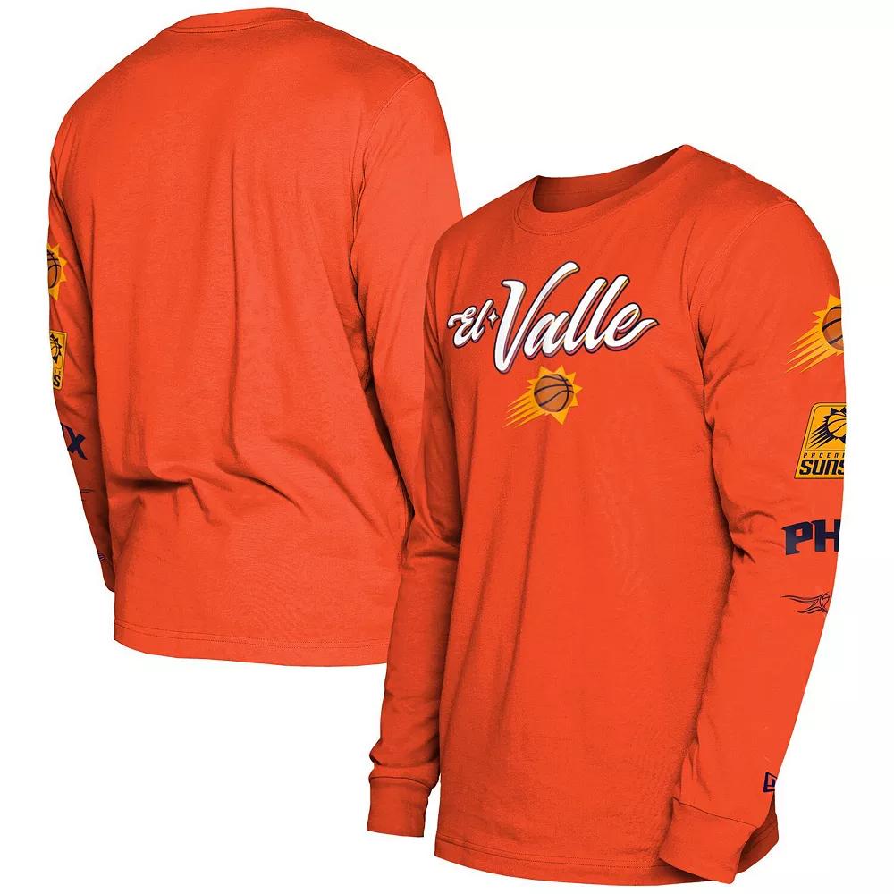 Men's New Era Orange Phoenix Suns 2023/24 City Edition Long Sleeve T-Shirt, Size: Medium, Phx Orange Product Image