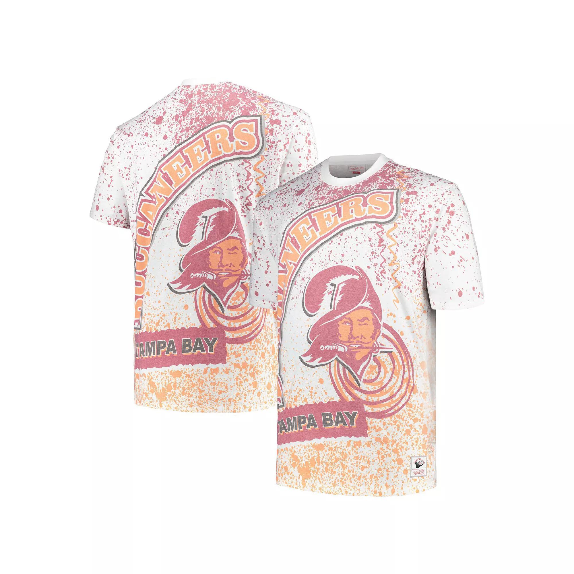 Men's Mitchell & Ness White Tampa Bay Buccaneers Big & Tall Allover Print T-Shirt, Size: 3XB Product Image