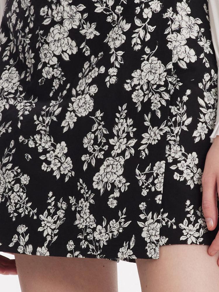 Camellia Jacquard A-Line Women Mini Skirt Product Image