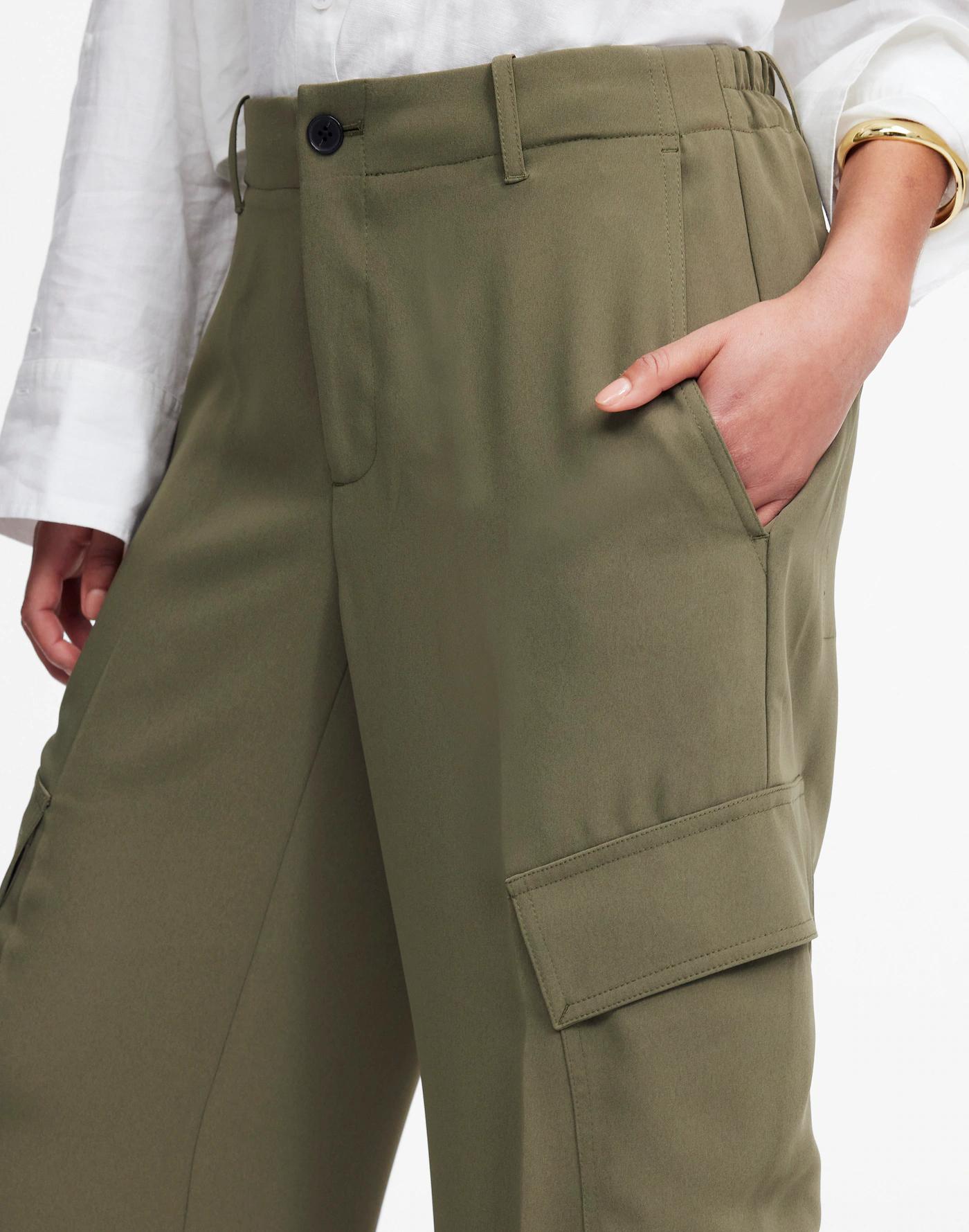 Tall Pull-On Utility Cargo Pants in Crepe Product Image