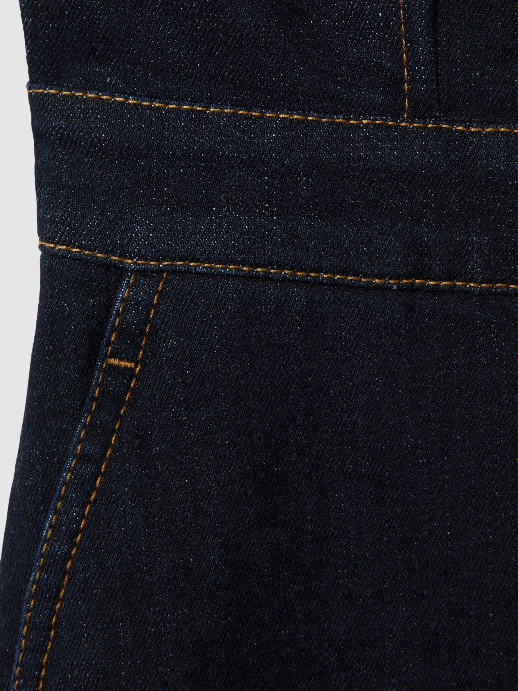 Denim Strapless Wide Leg Jumpsuit in Indigo Product Image