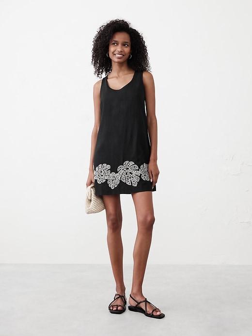 Embroidered Scoop-Neck Mini Dress Product Image