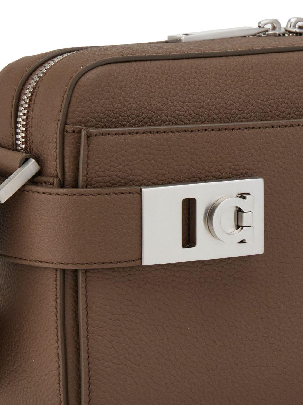 Gancini-buckle leather shoulder bag  Product Image