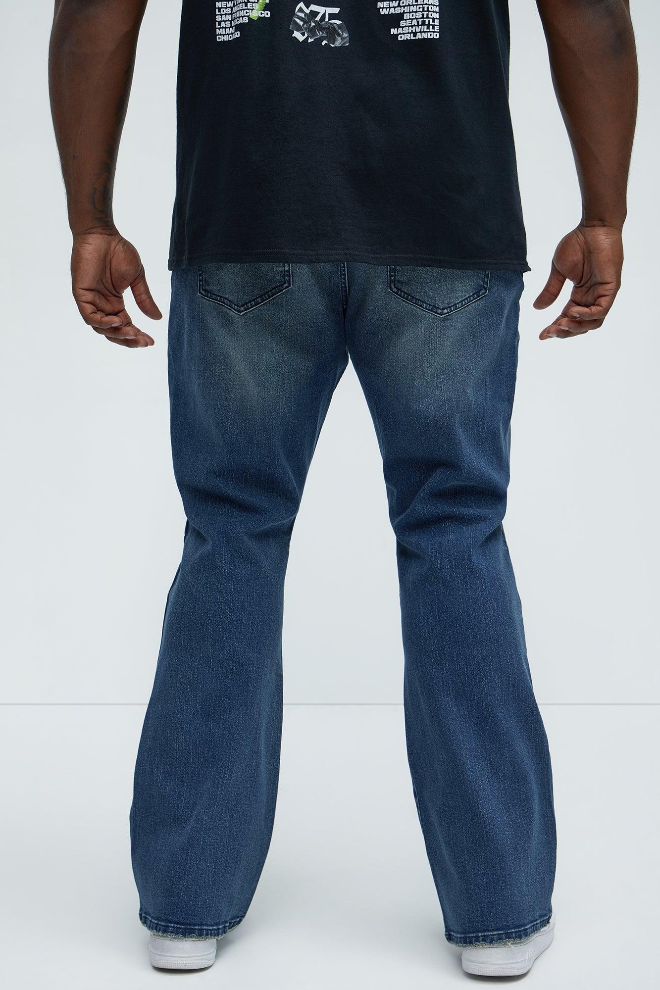 Halfway There Stacked Slim Flare Jeans - Dark Wash Product Image