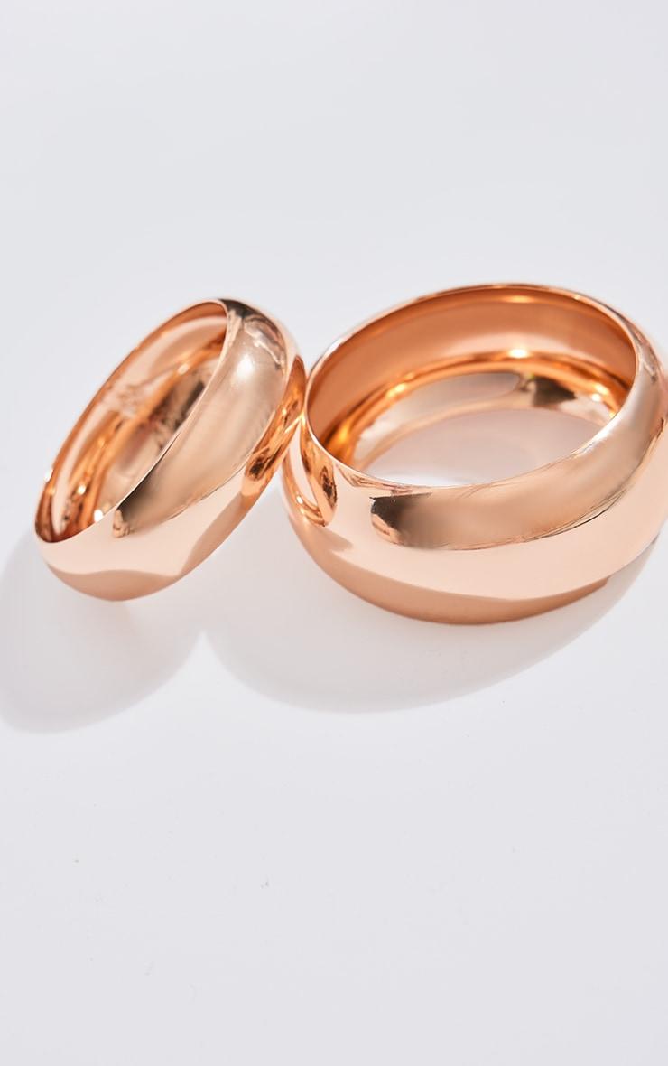 Gold Chunky Bevelled 2 Pack Bangles Product Image