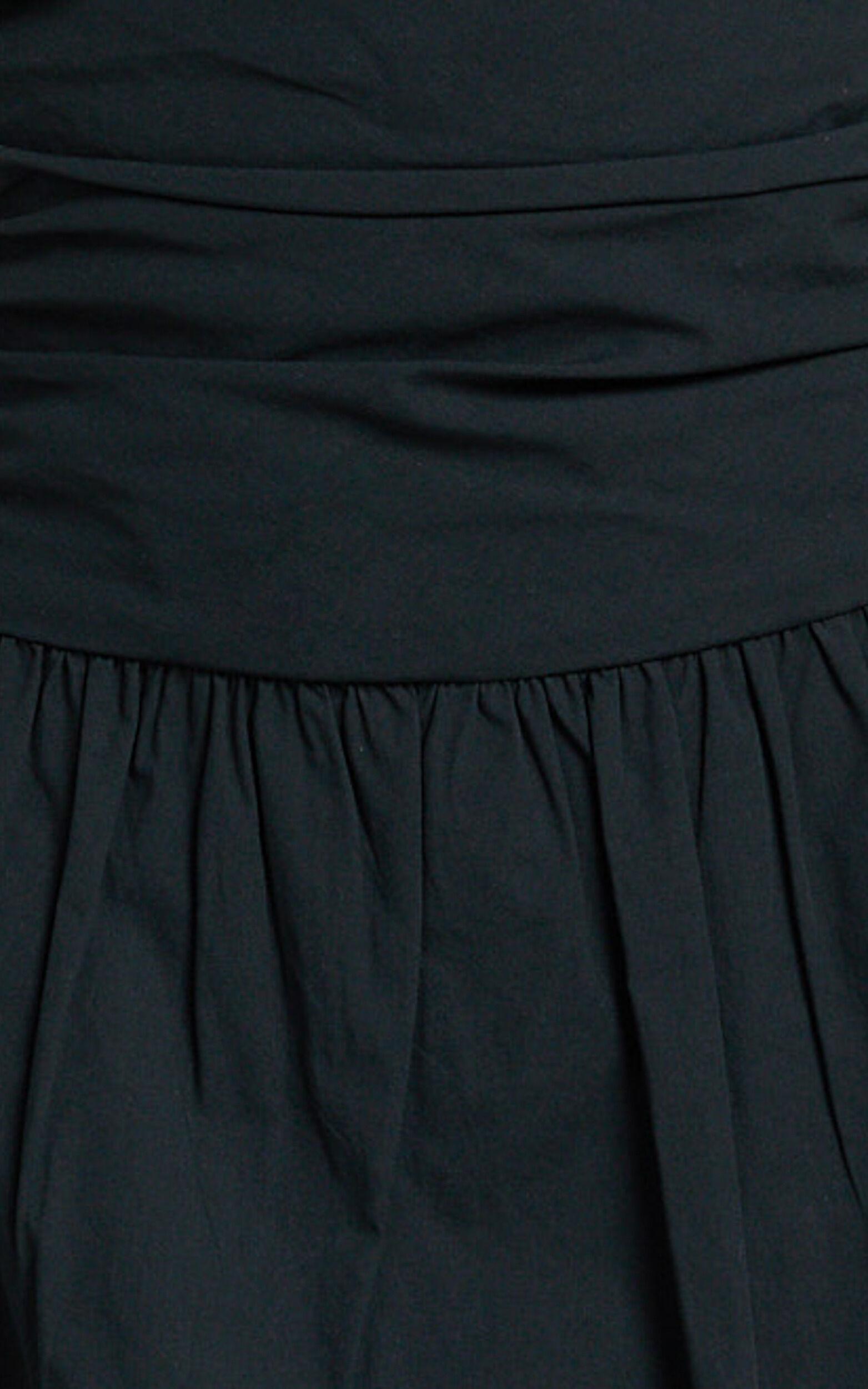 Donatella Mini Dress - Strapless Drop Waist Dress in Black Product Image