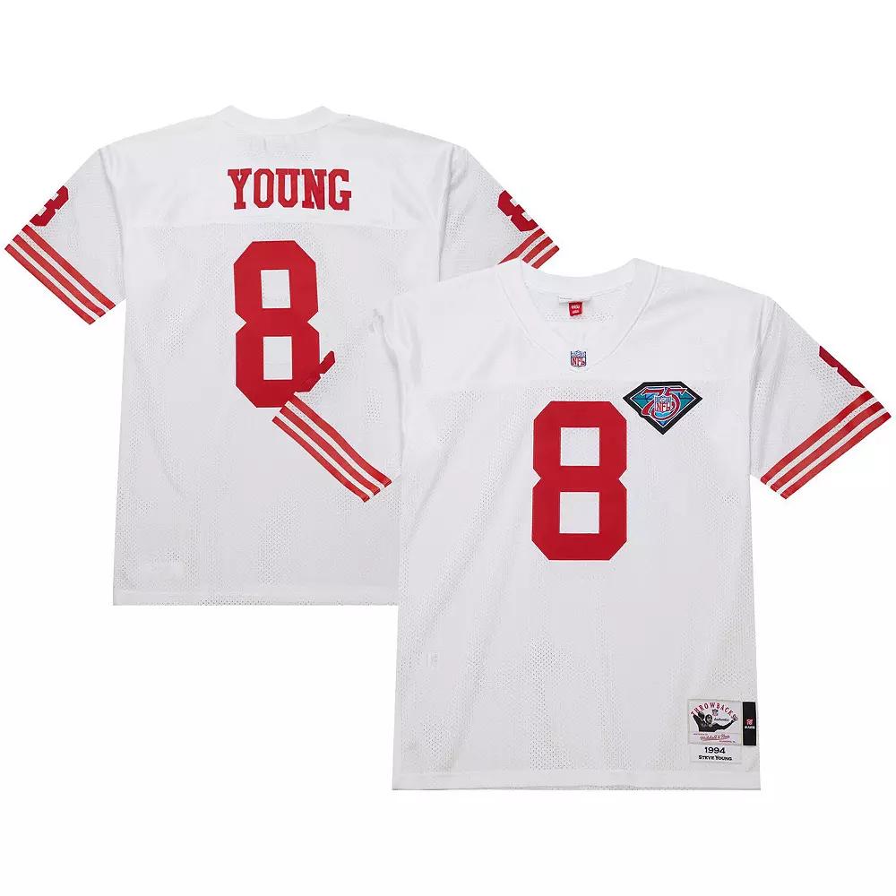Men's Mitchell & Ness Steve Young White San Francisco 49ers 1994 Authentic Throwback Retired Player Jersey, Size: 52 Product Image