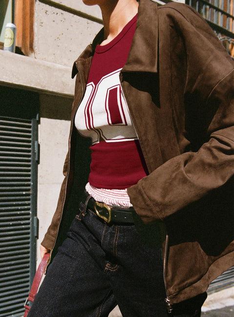 Nome Faux Suede Jacket Brown Product Image