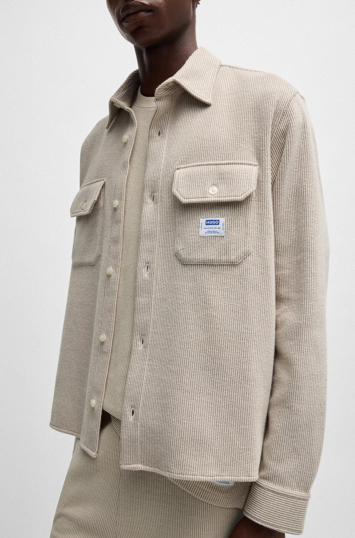 Oversize-fit shirt in structured cotton Product Image