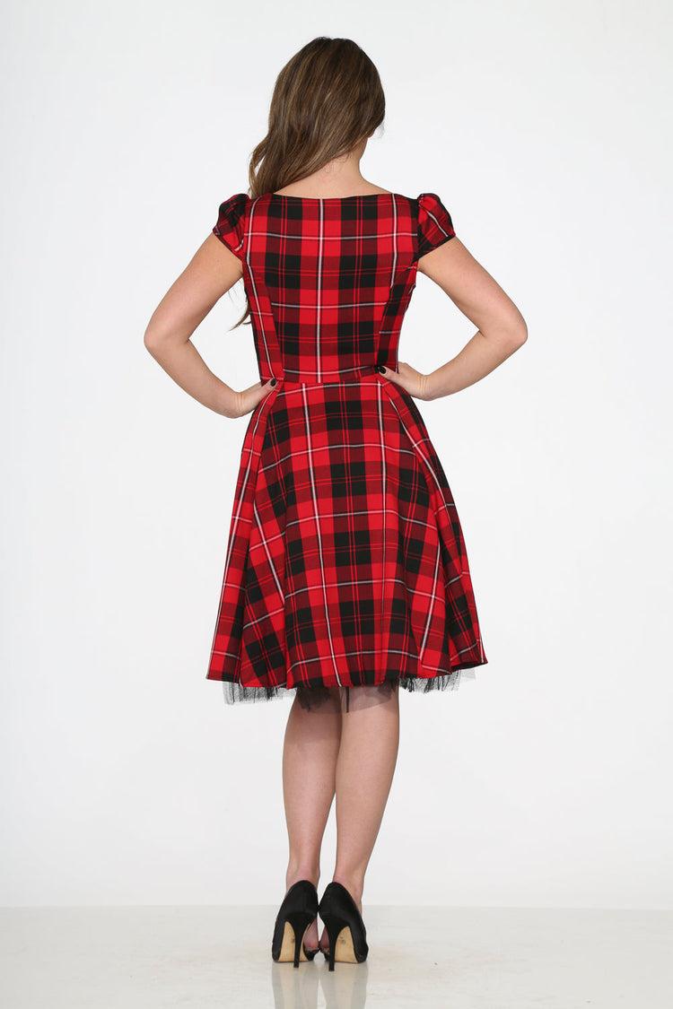 Red Plaid Swing Dress Product Image