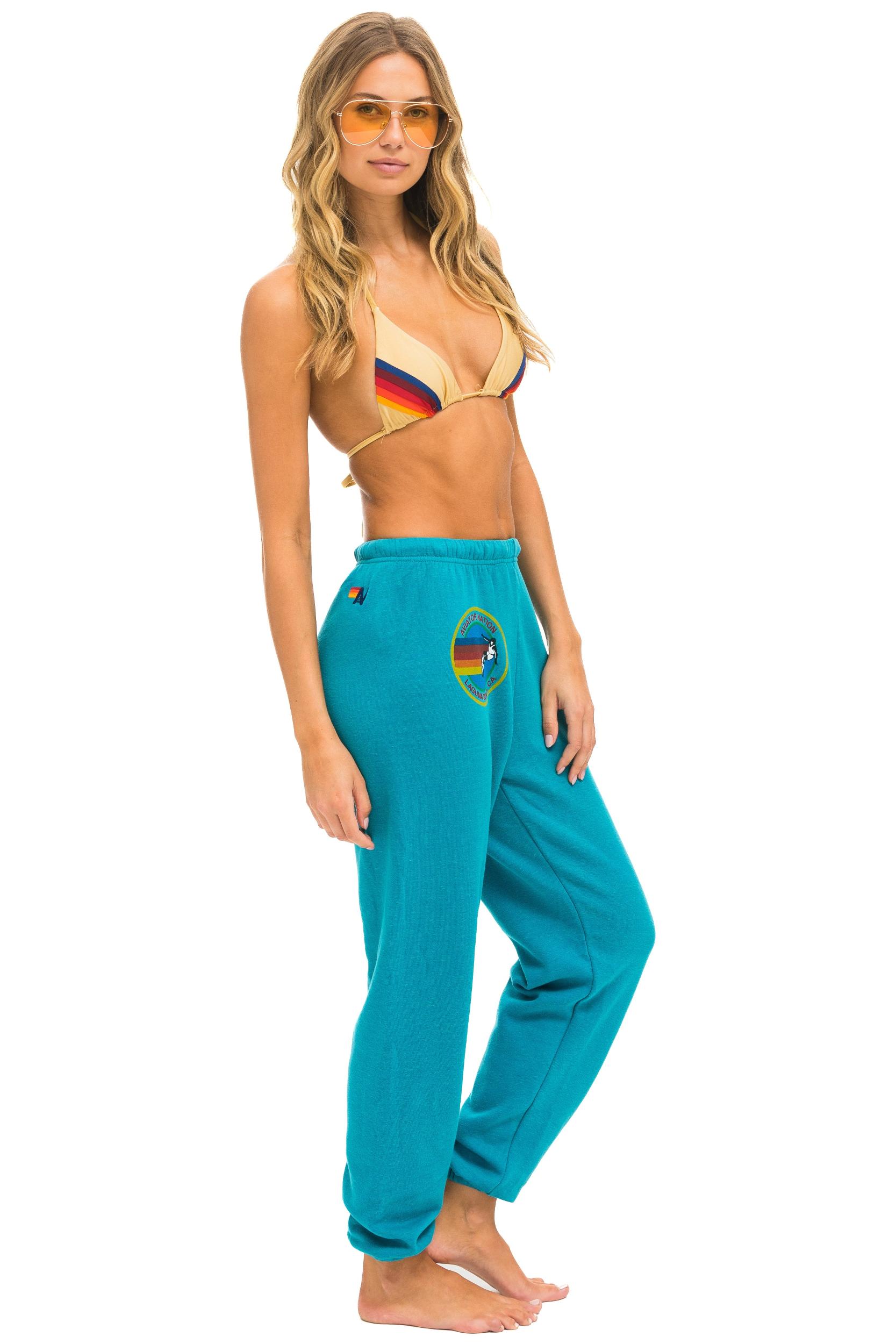 AVIATOR NATION LAGUNA BEACH SWEATPANTS - TEAL Female Product Image