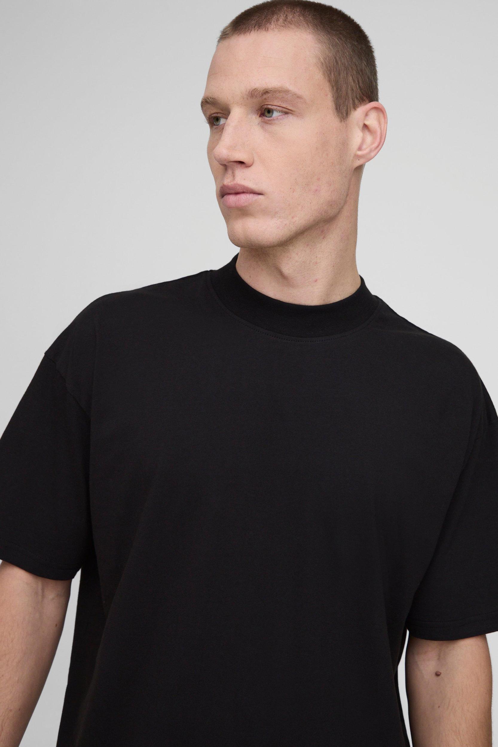 Basic Oversized Extended Neck T-Shirt | boohooMAN USA Product Image
