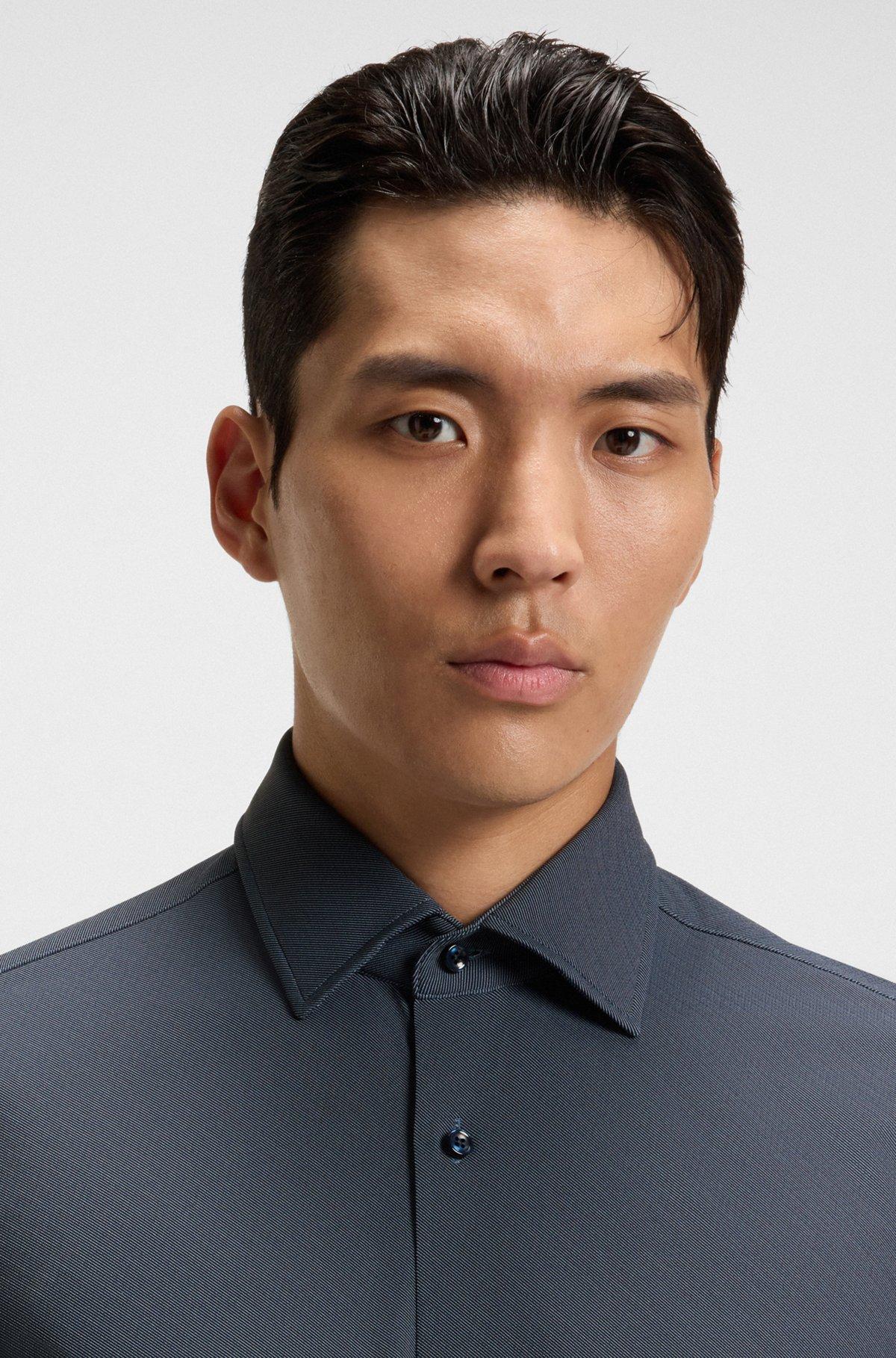 Printed slim-fit shirt in performance-stretch fabric Product Image