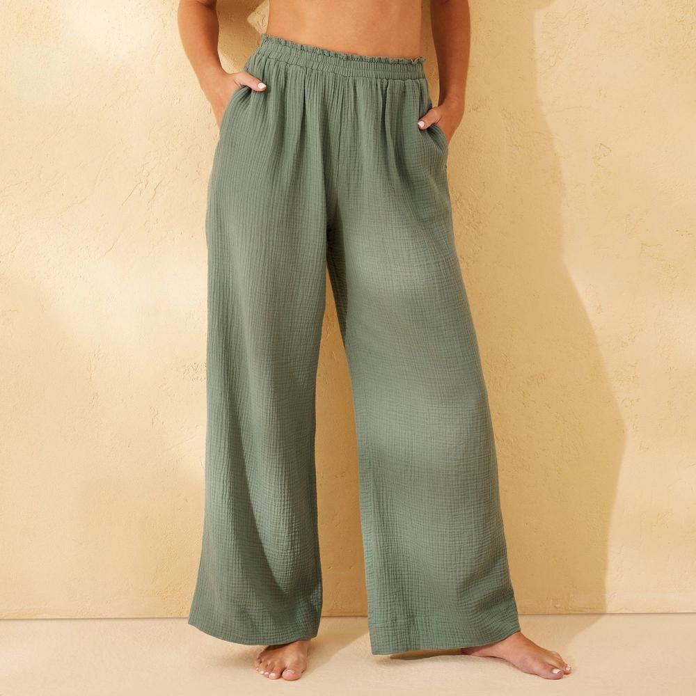 Women's Gauze Cover Up Pants - Shade & Shore™ XL: Cotton Pull-On Maxi Swimsuit Bottoms Product Image
