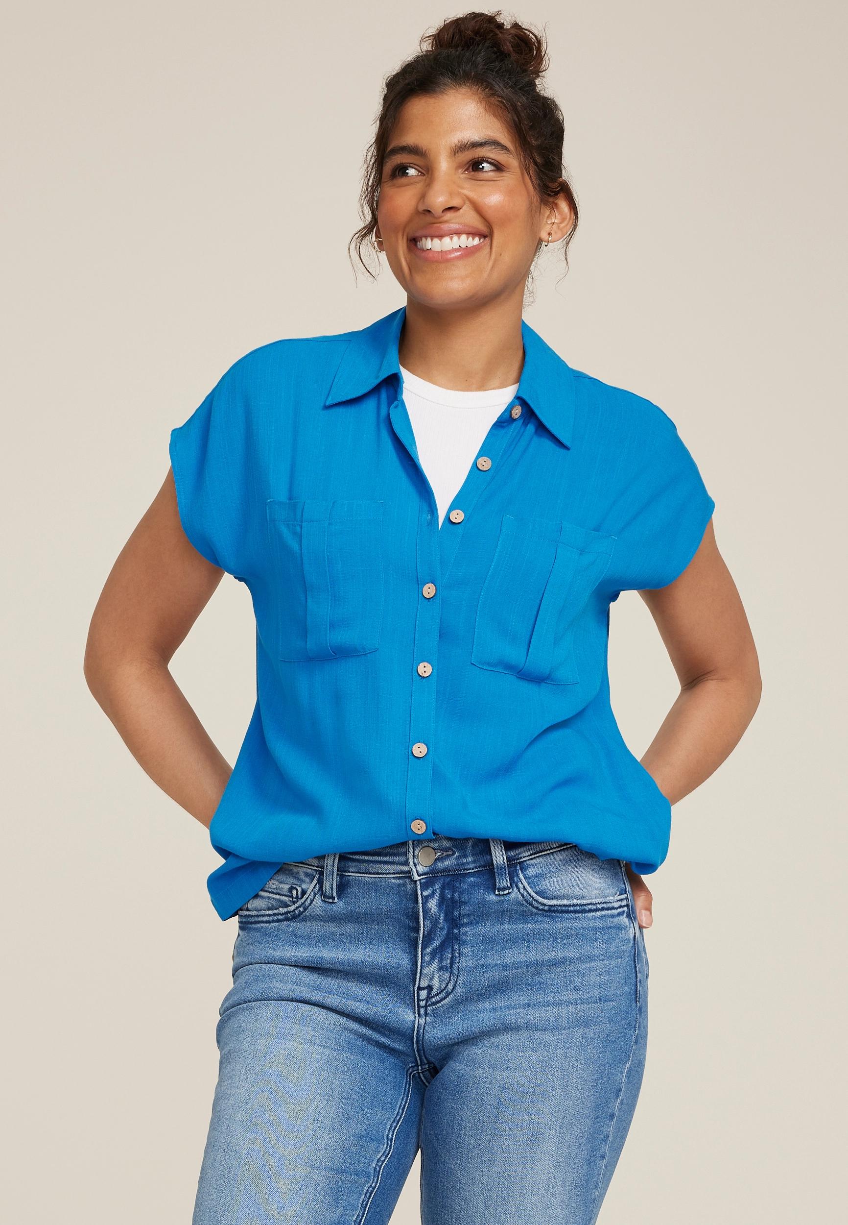 Utility Dolman Button Down Shirt Product Image