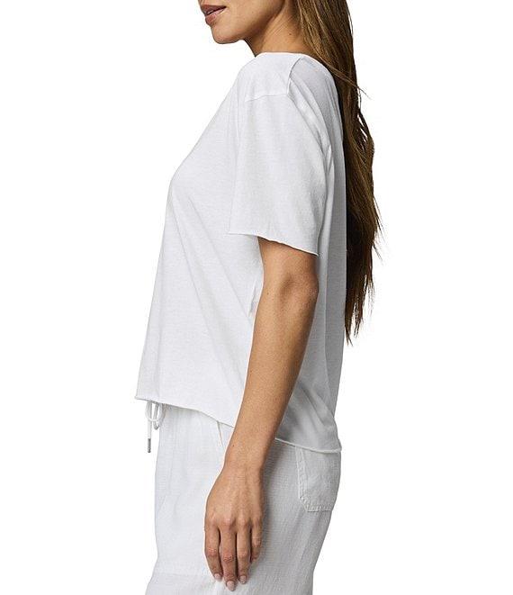 Splendid Kacey Knit Jersey Short Sleeve V-Neck Tee Shirt Product Image
