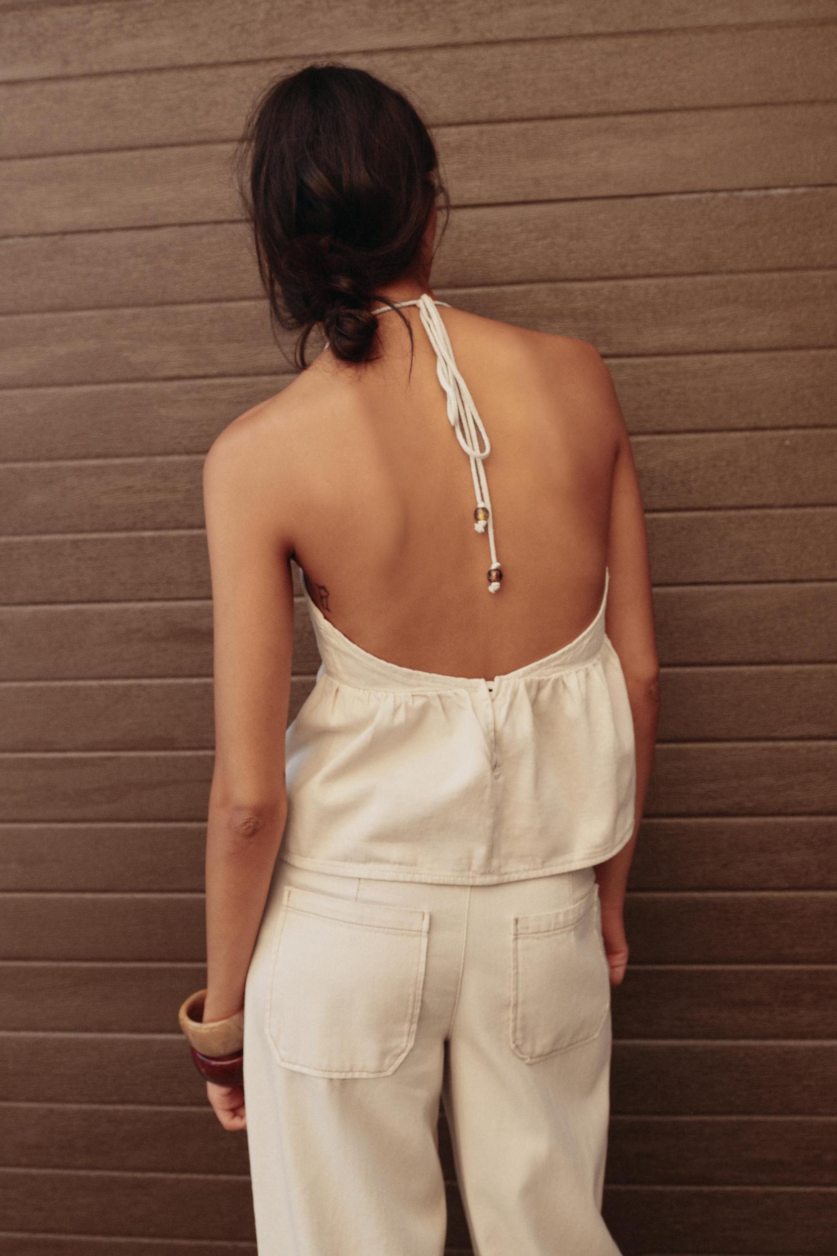 Z1975 BEADED HIGH RISE WIDE LEG JEANS Product Image