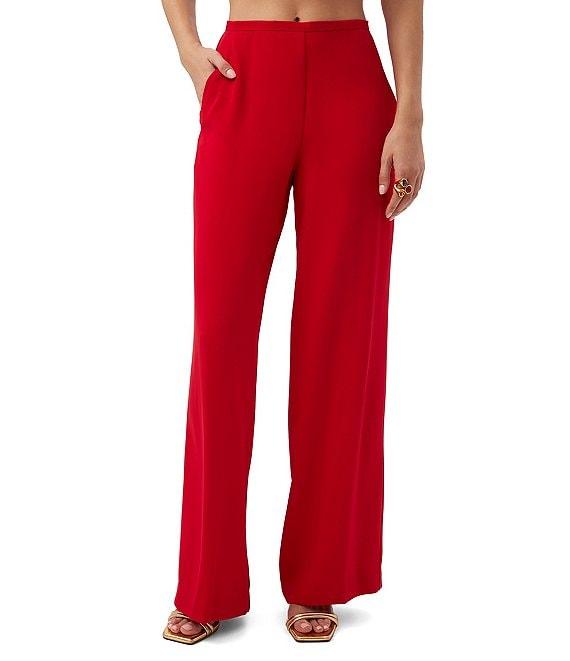 Trina Turk Tavia Double Georgette Flat Front Wide Leg Pant Product Image